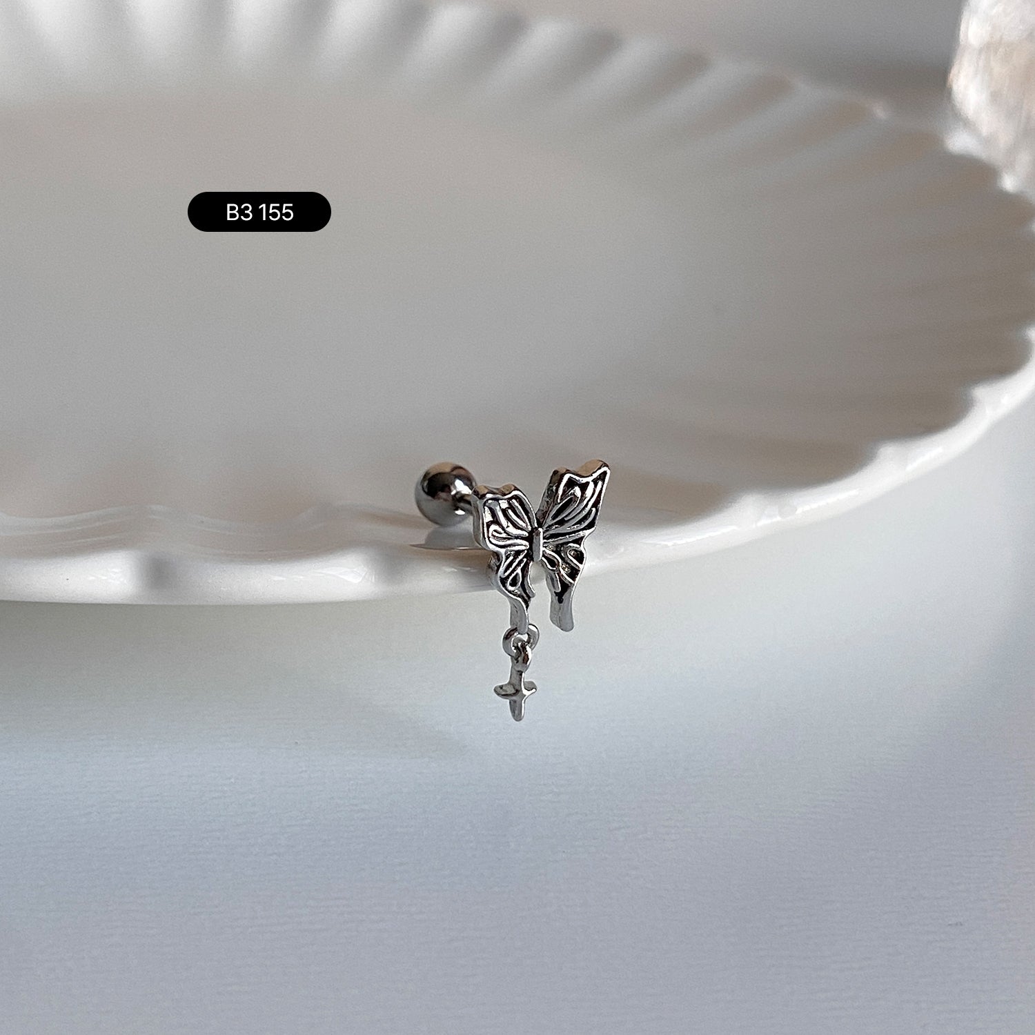 SET-090 蝶ドロップクロスエンティックローズピアス