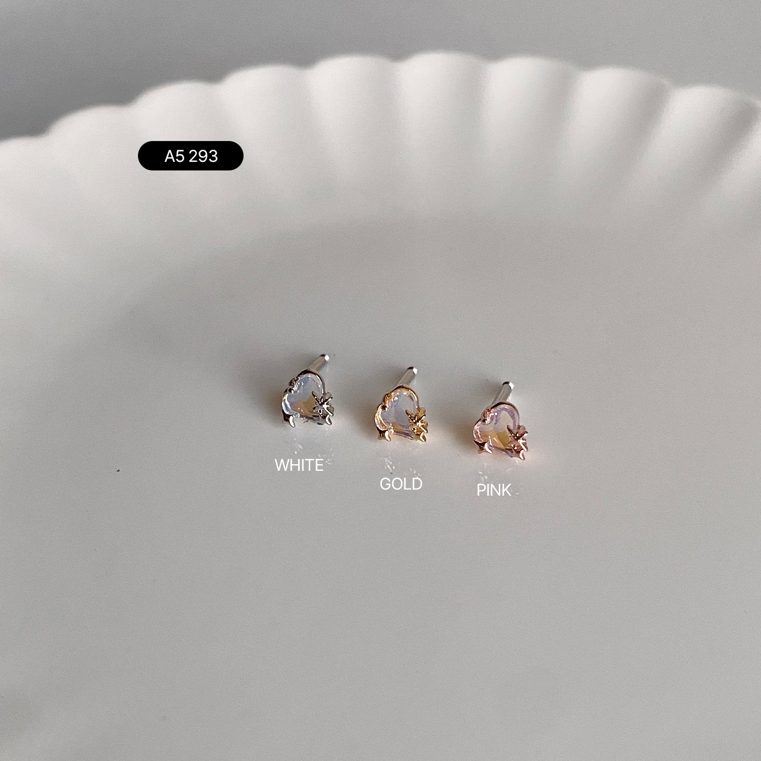 A5 293 ツインクルスターキュービックハートピアス