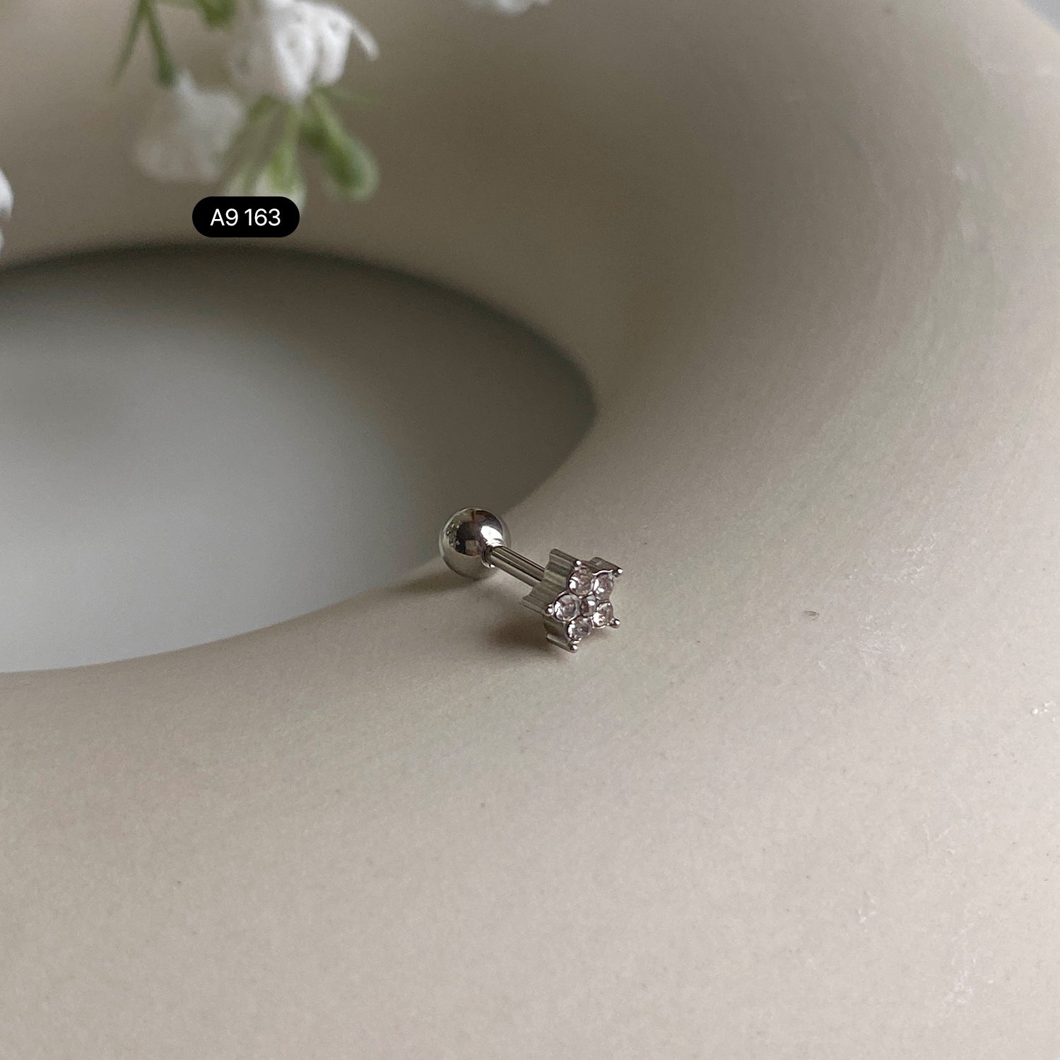 SET-010 サージカルエンティックキュービックミニムーンスターピアスセット