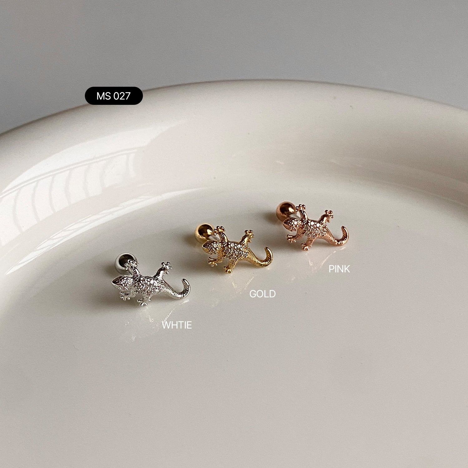 SET-026 キューティーフラワーキュービックトカゲシグメントリングピアスセット