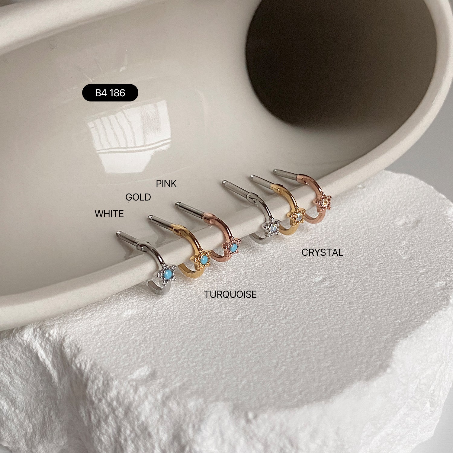 SET-065 アクアミントリボンスターキュービックピアスセット