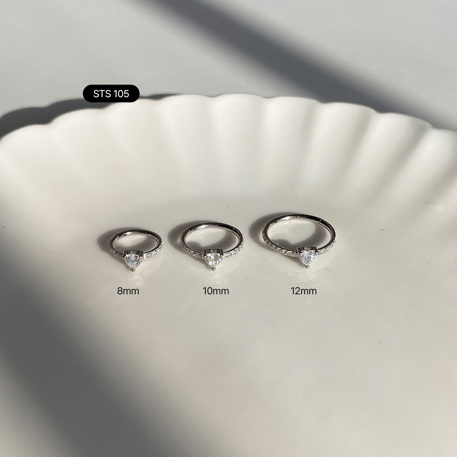 STS 105 ハートセグメントリングピアス