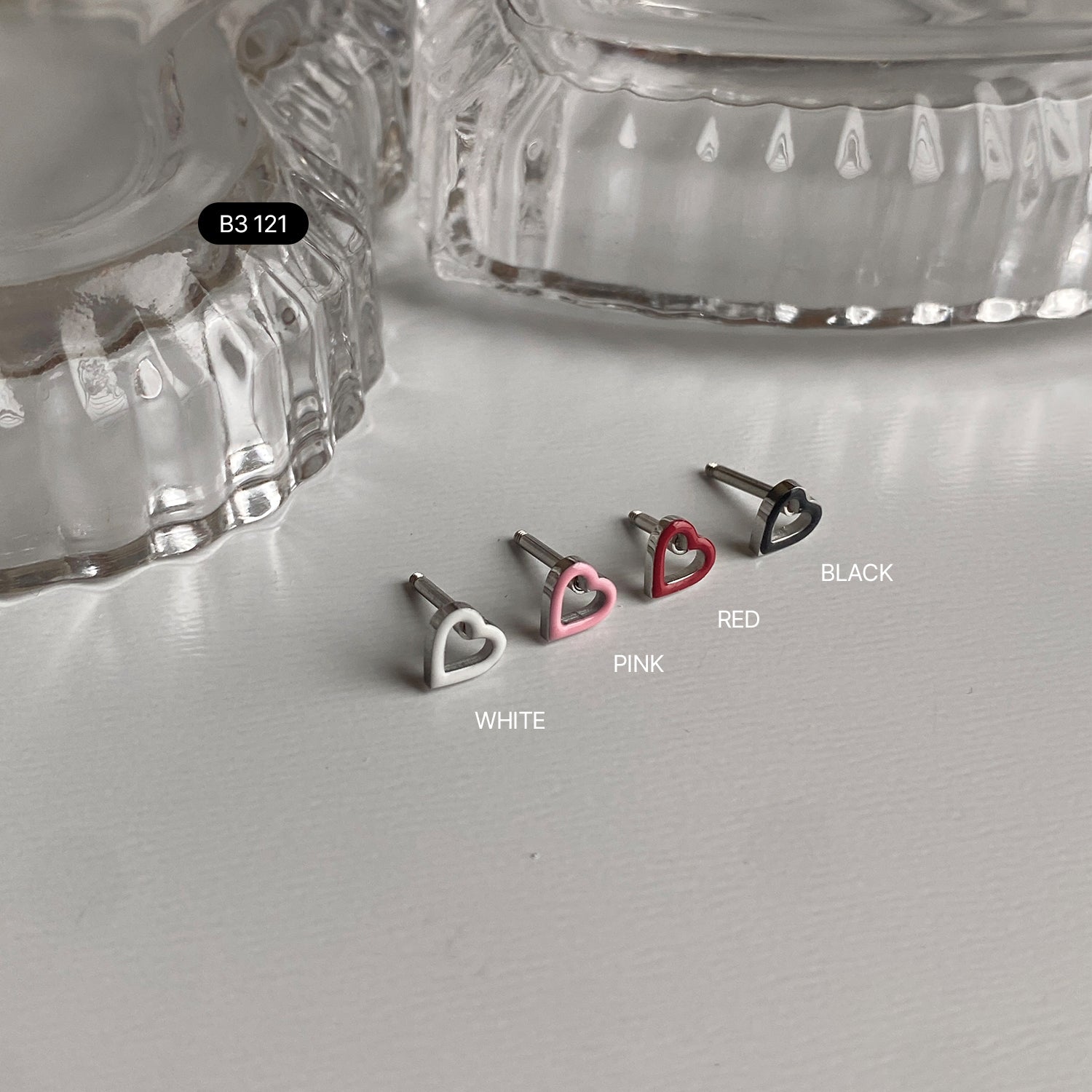 SET-007 サージカルエポックハートフラワー猫ピアスセット