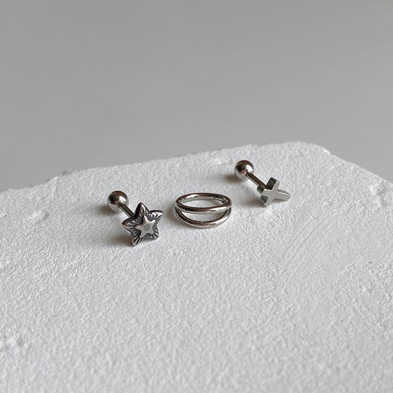 シンプル クロス ピアス (심플 십자가 피어싱)