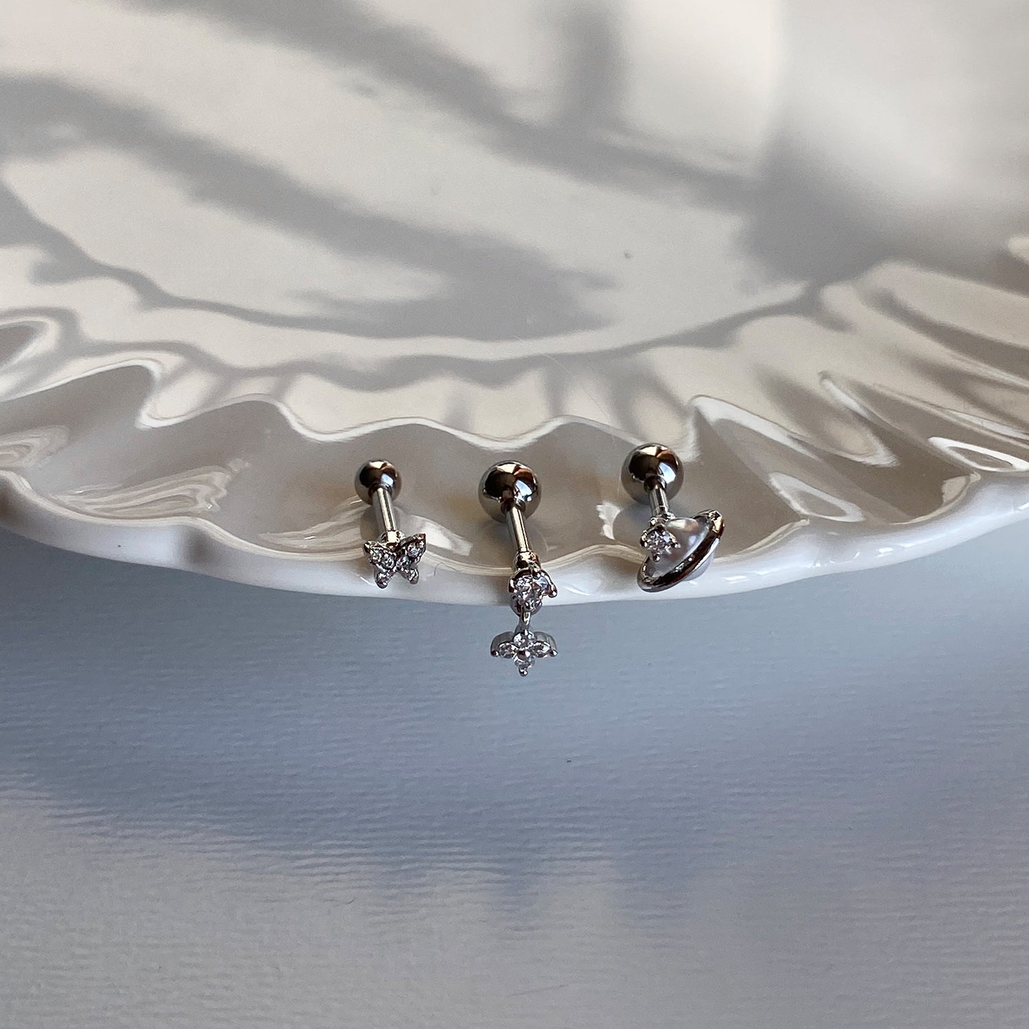 SET-035 ミニキュービックアクリル真珠コーディネートピアスセット