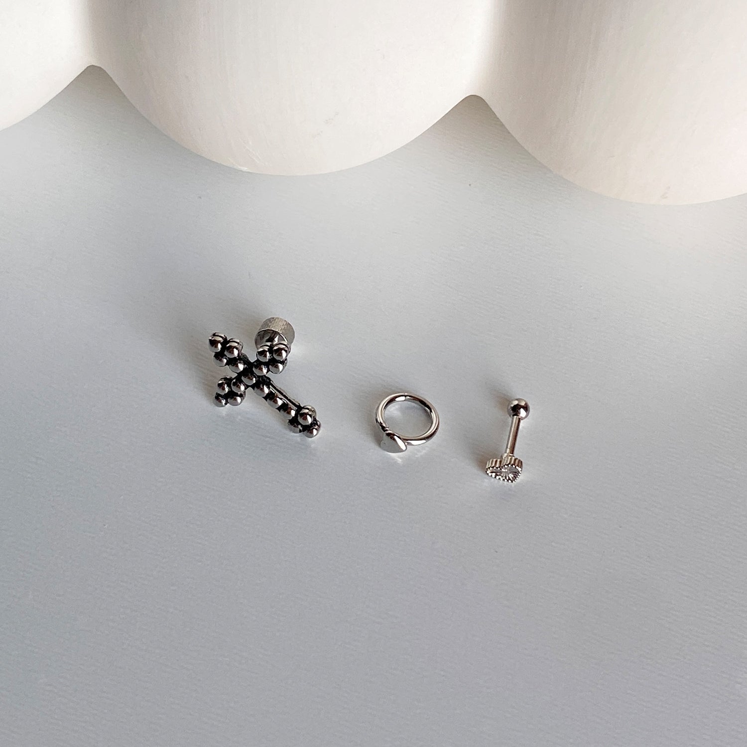 SET-088 ハートリングキュービックハートピアスセット