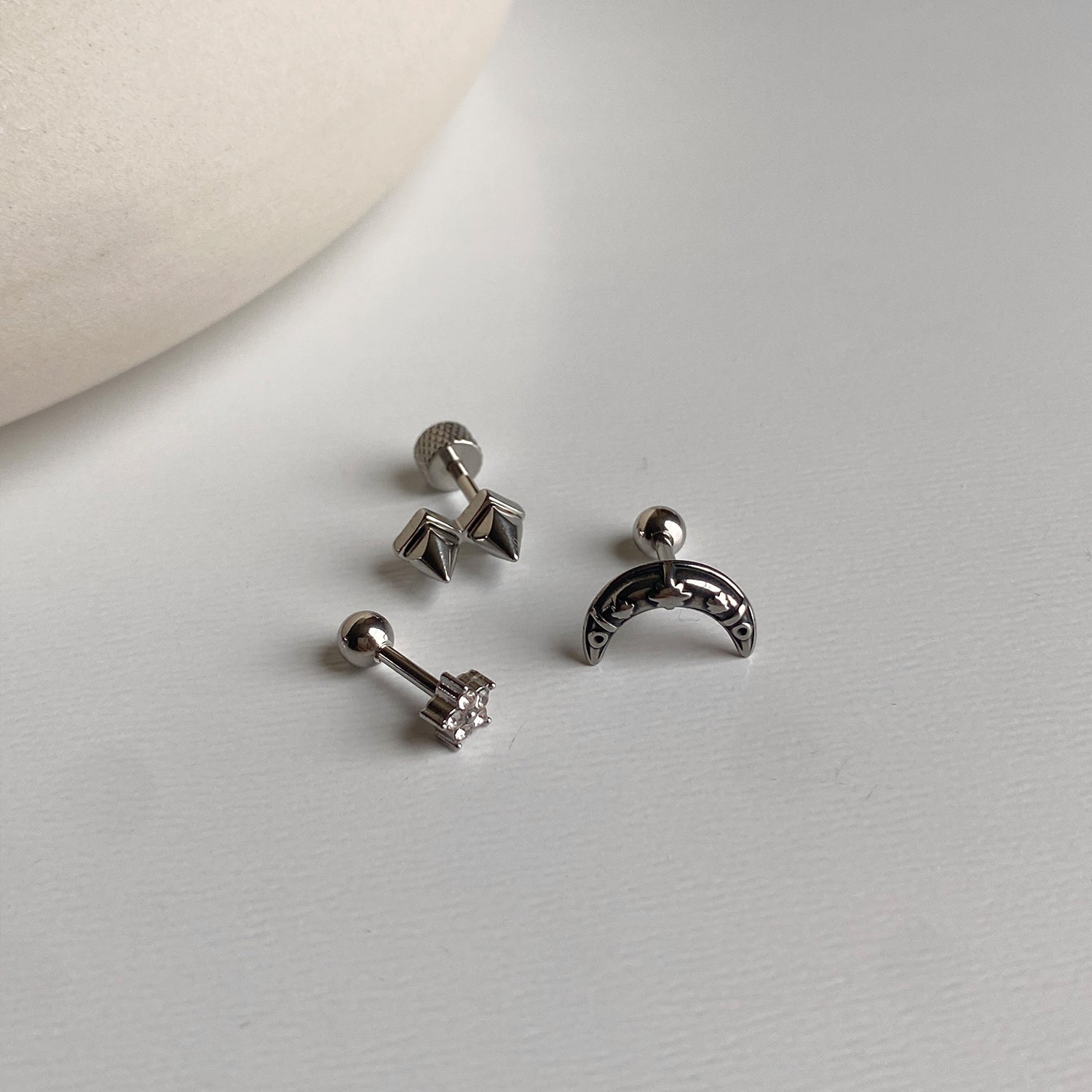 SET-010 サージカルエンティックキュービックミニムーンスターピアスセット