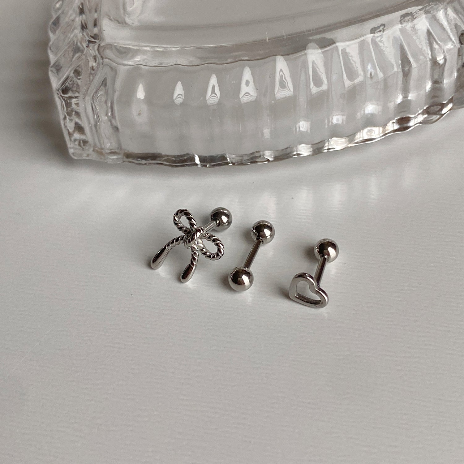 SET-009 サージカルエンティックリボンシンプルピアスセット