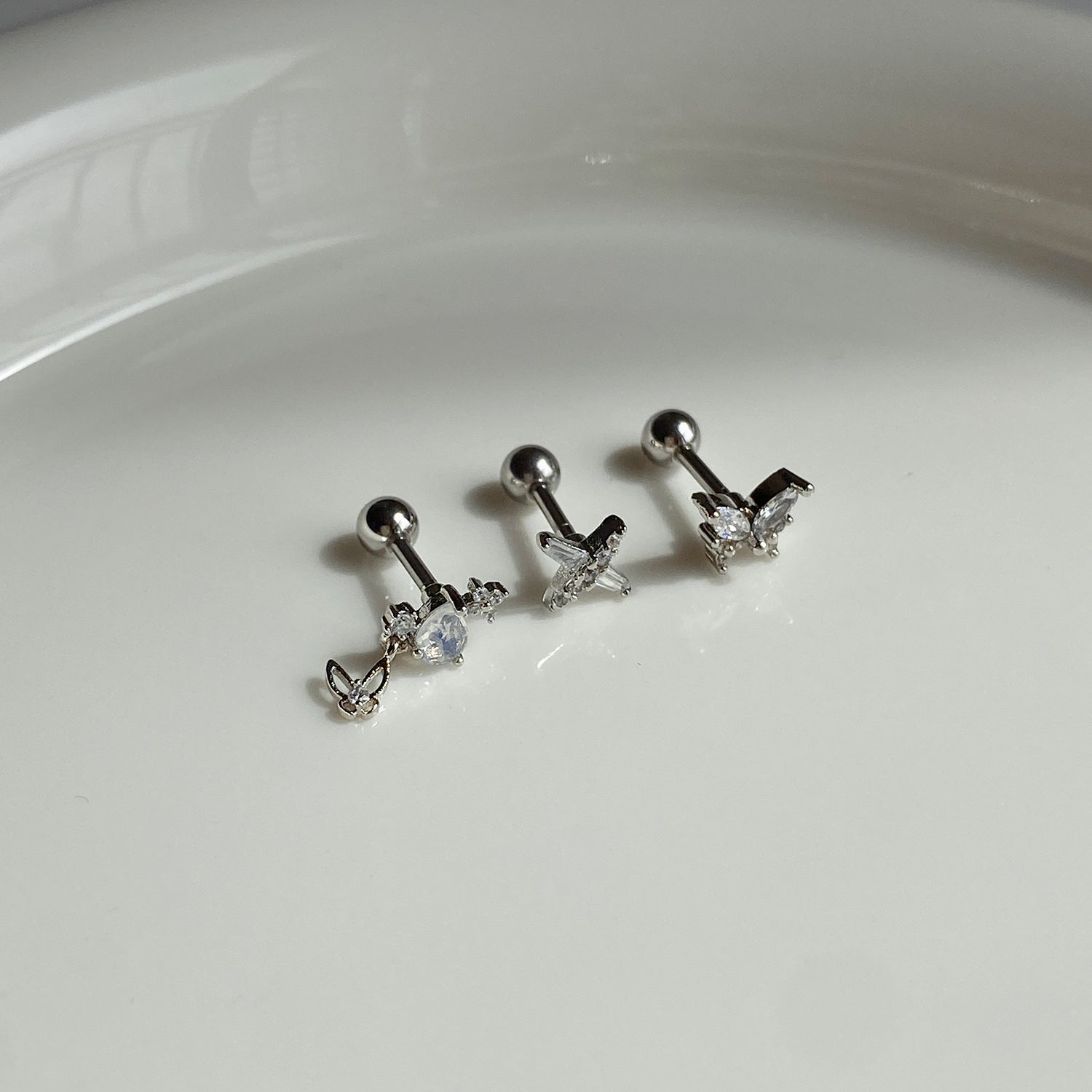 SET-041 キラキラ多様なデザインキュービックピアスセット