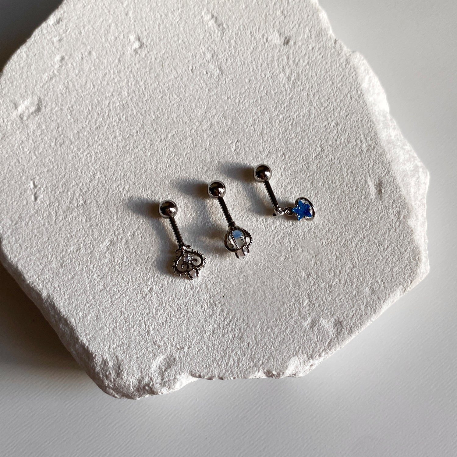 SET-032 ガラガラブルースターハートクラウンピアスセット