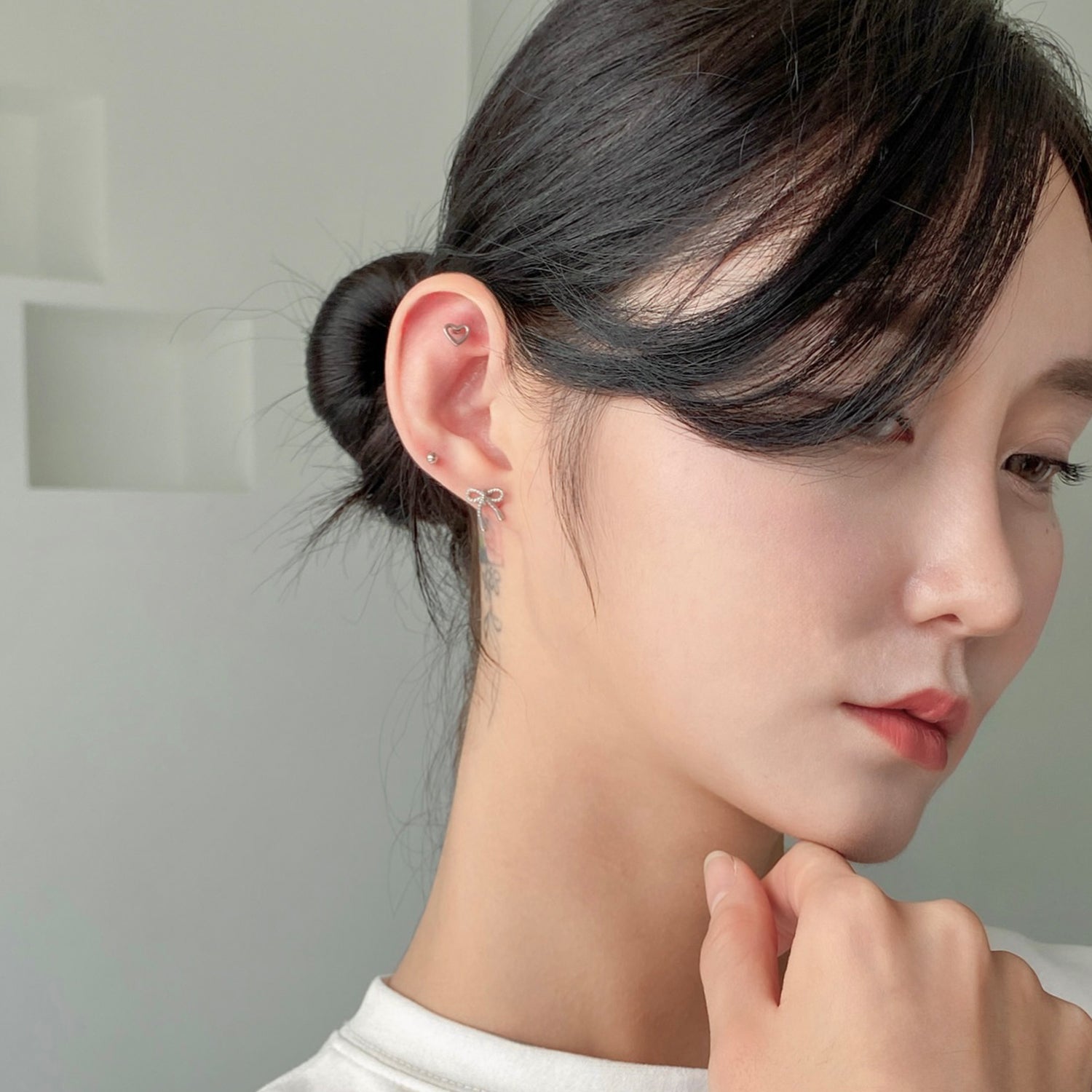 SET-009 サージカルエンティックリボンシンプルピアスセット