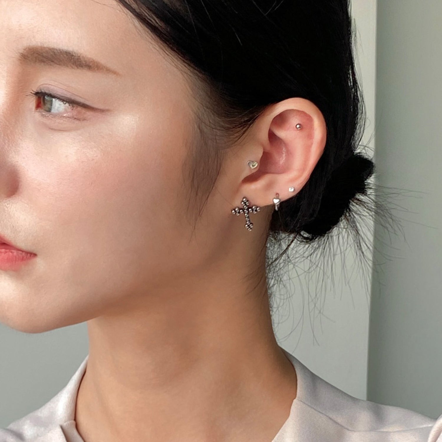 SET-088 ハートリングキュービックハートピアスセット