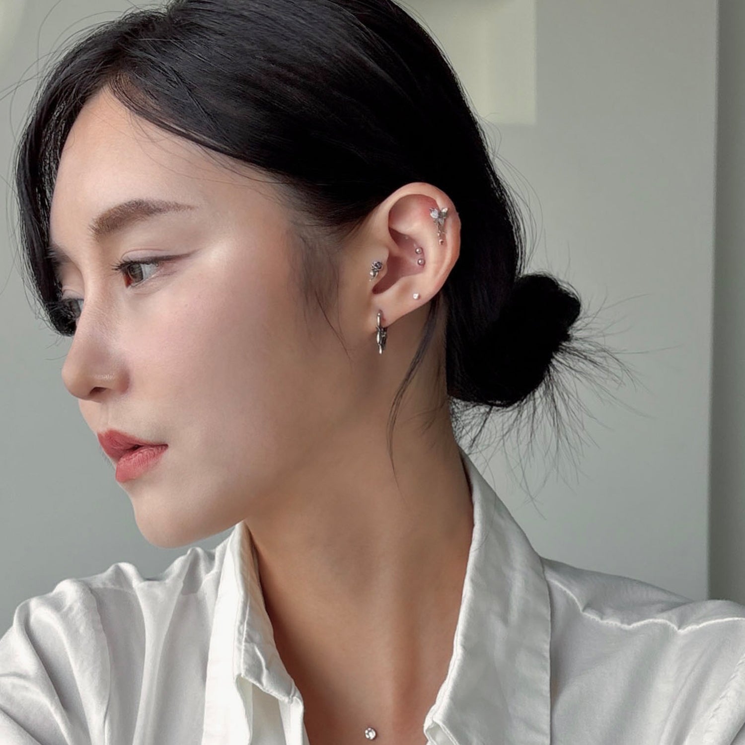 SET-090 蝶ドロップクロスエンティックローズピアス