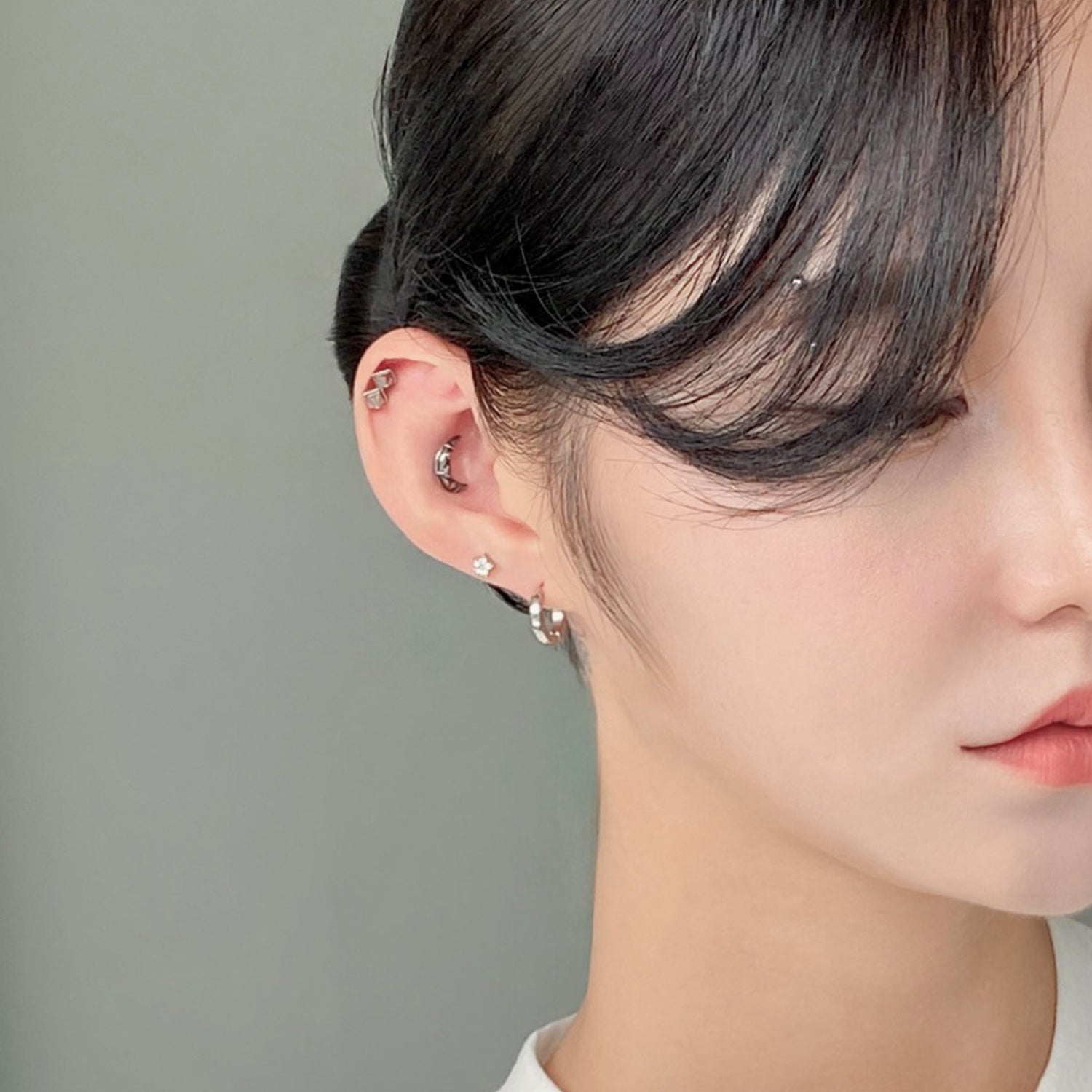 SET-010 サージカルエンティックキュービックミニムーンスターピアスセット