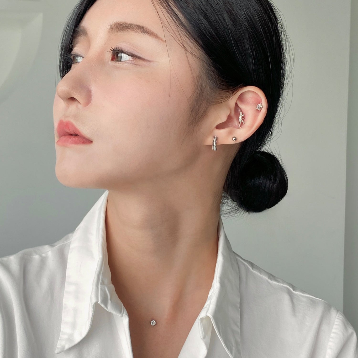 SET-026 キューティーフラワーキュービックトカゲシグメントリングピアスセット