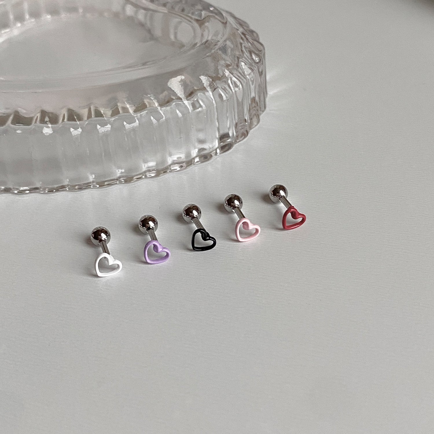 A8 202 エポキシラインカラーハートピアス