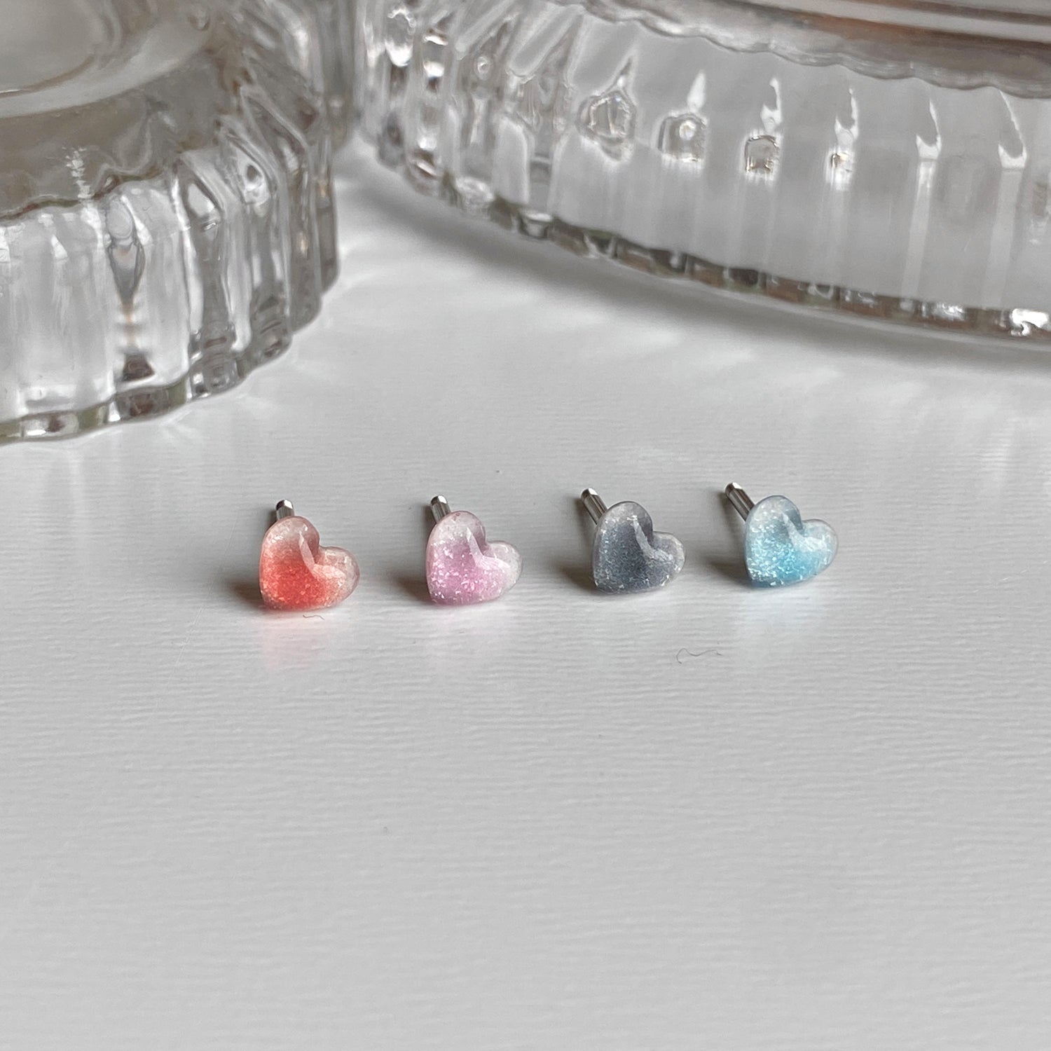 MK 068-14 パステルパールハートピアス