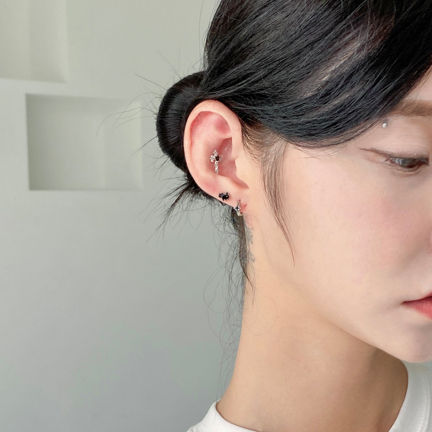 SET-006 キュービック猫クロスピアスセット