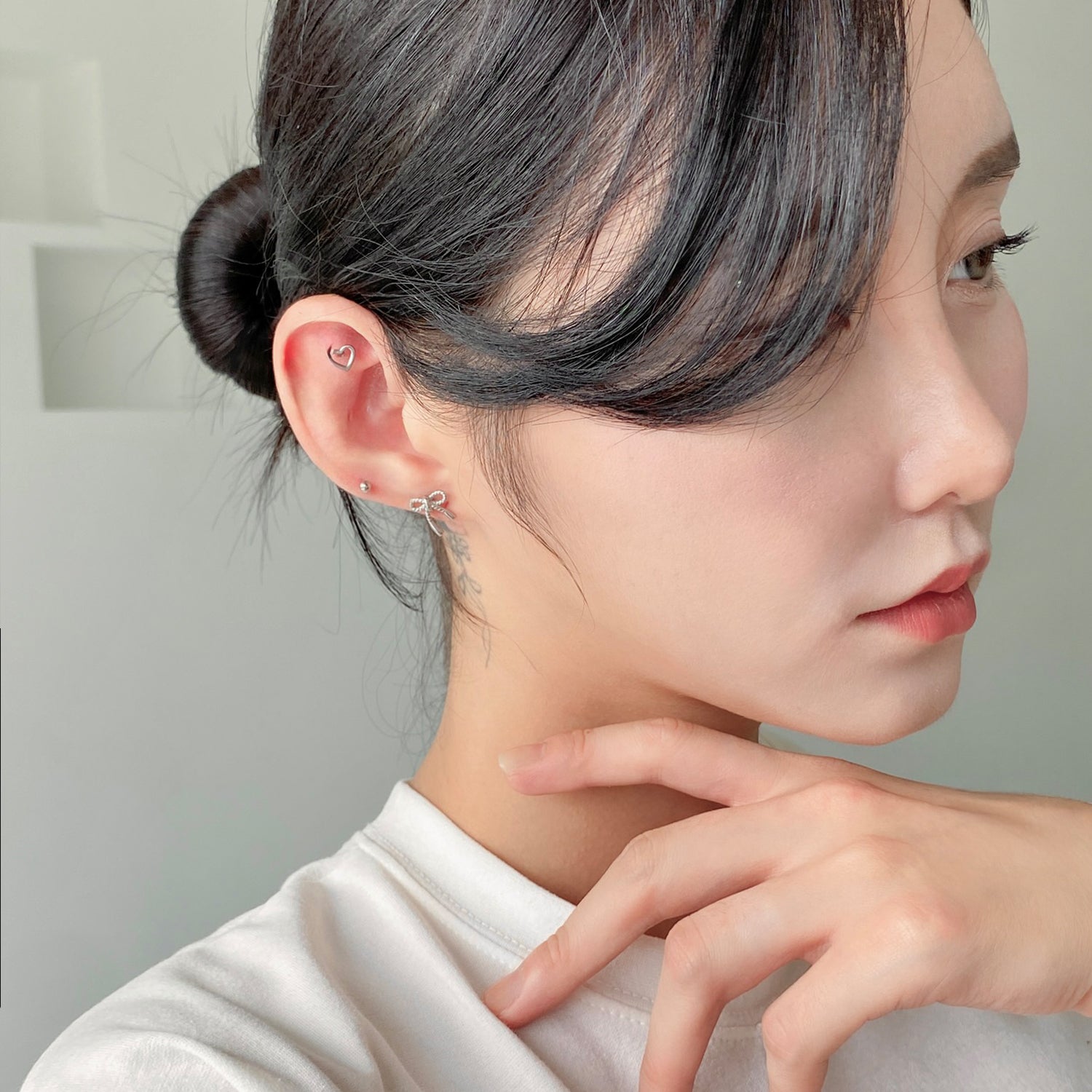 SET-009 サージカルエンティックリボンシンプルピアスセット