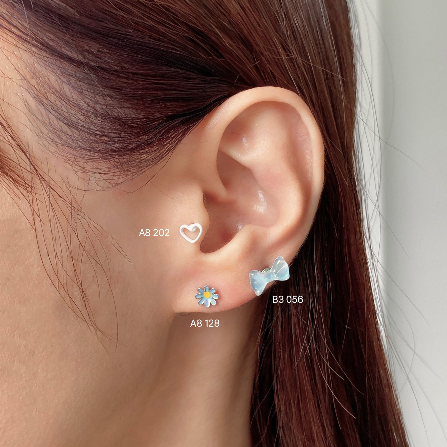 SET-068 エポキシラインカラーリボンハートピアスセット