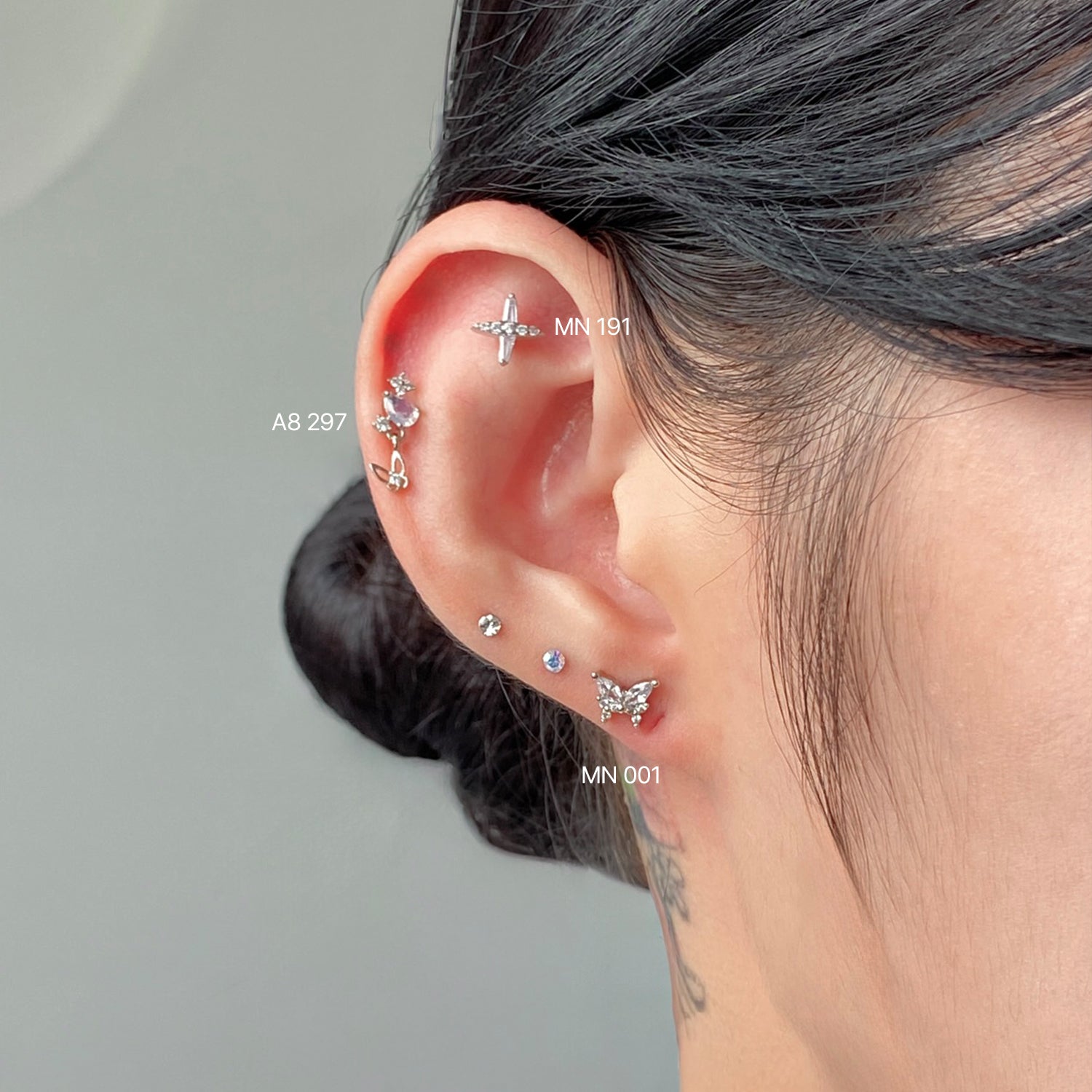 ピアス mn MN 001 ベーシックスタイルキュービックピアス