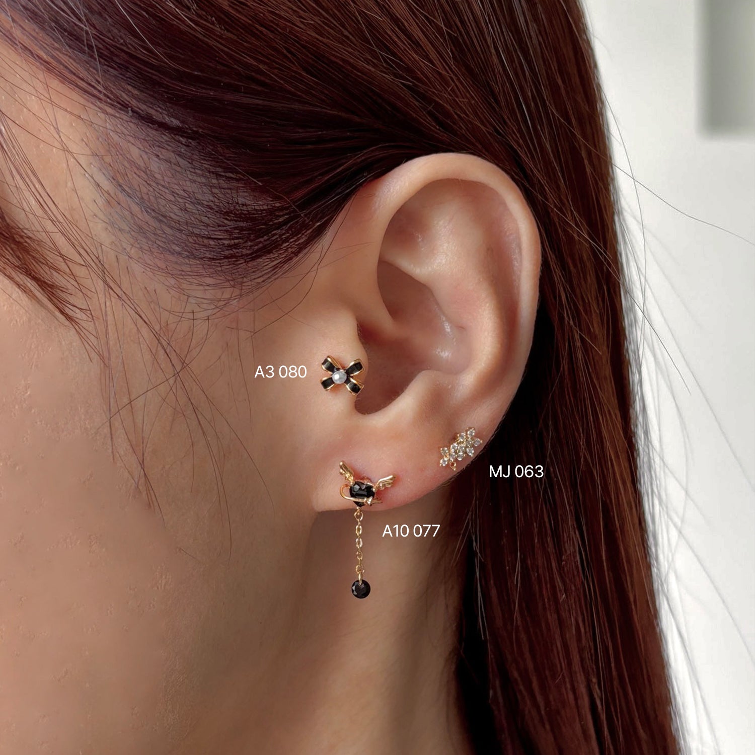 MJ 063 ミニトゥコンビフラワーピアス