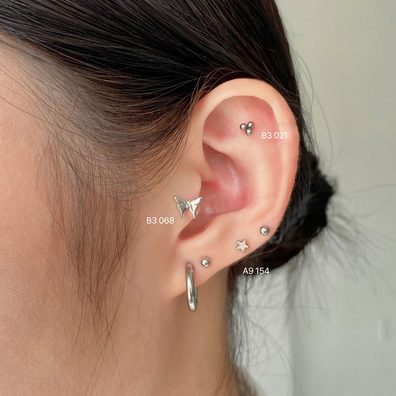 B3 021 サージカルトリプルサークルピアス