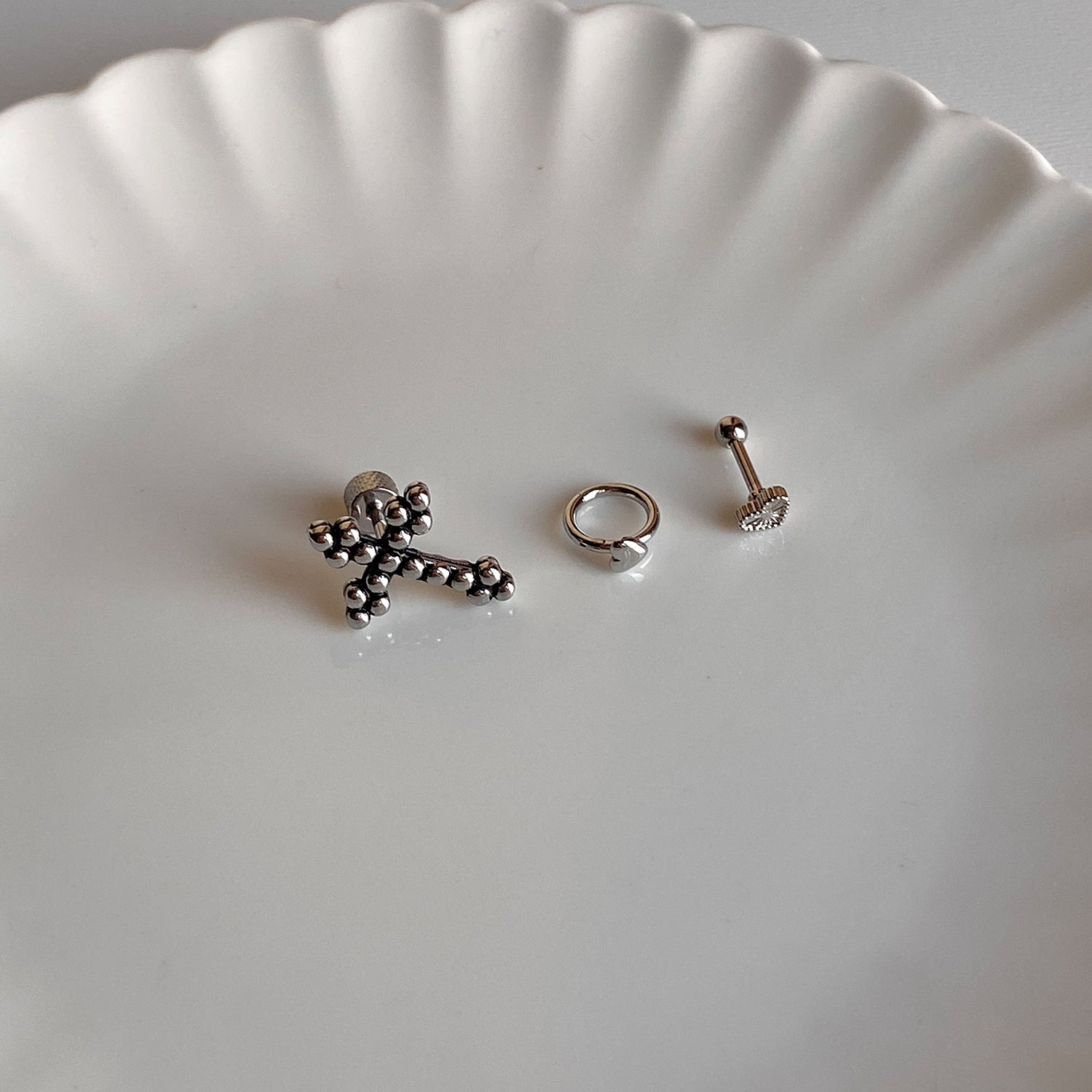 SET-088 ハートリングキュービックハートピアスセット