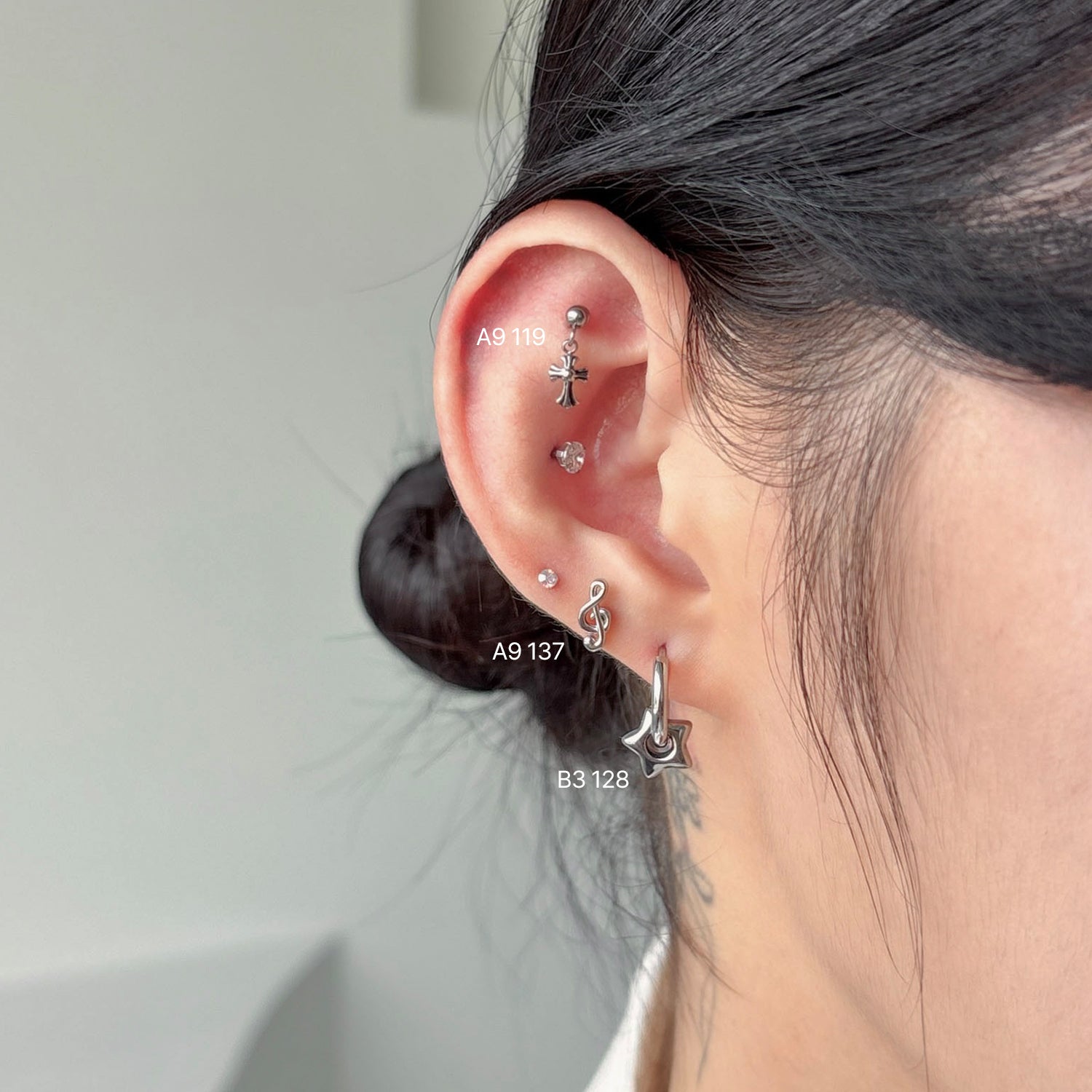 theminis 音符 サージカルステンレス ピアス 金属アレルギー対応 シンプルピアス a9 137