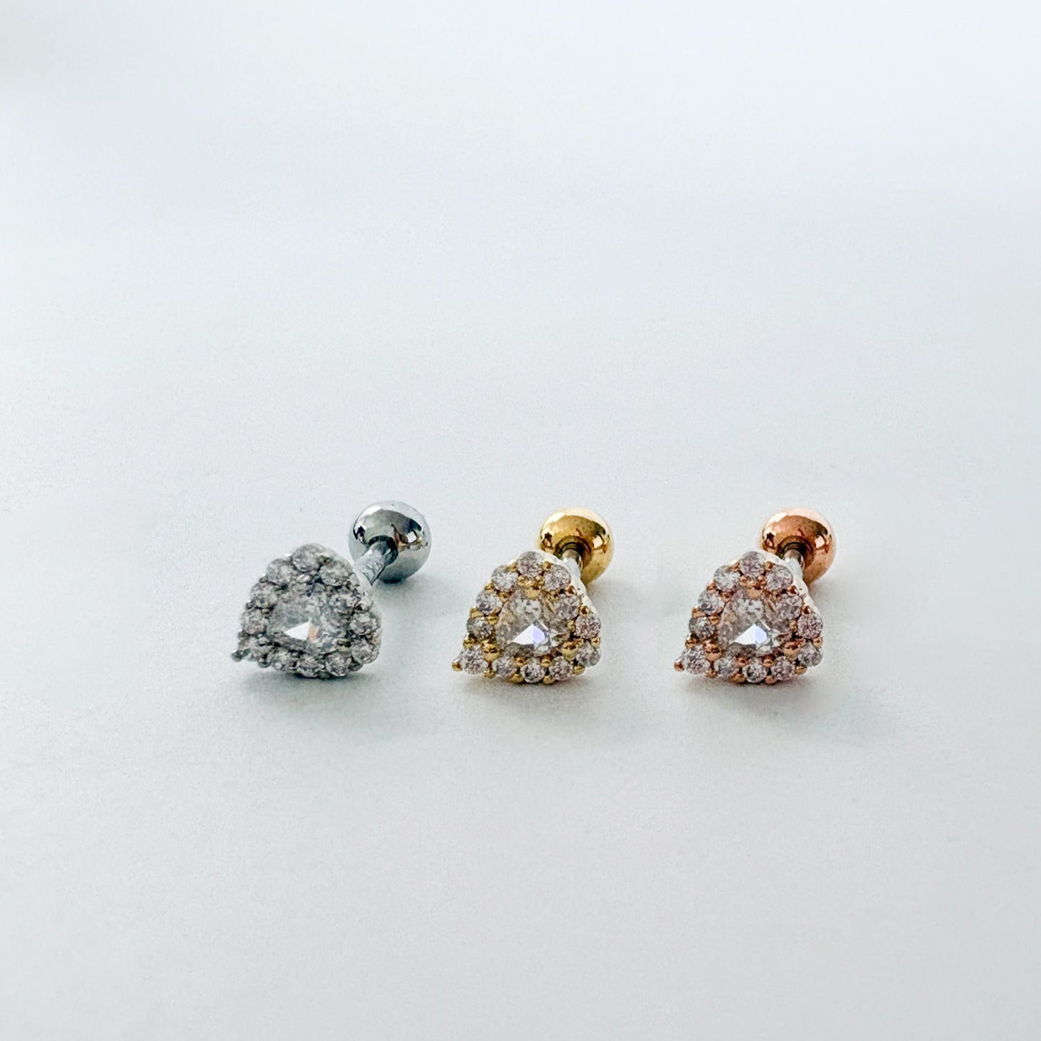 theminis 真鍮キュービックジルコニアイヤリング軟骨イヤリングバーベルミニボディピアス