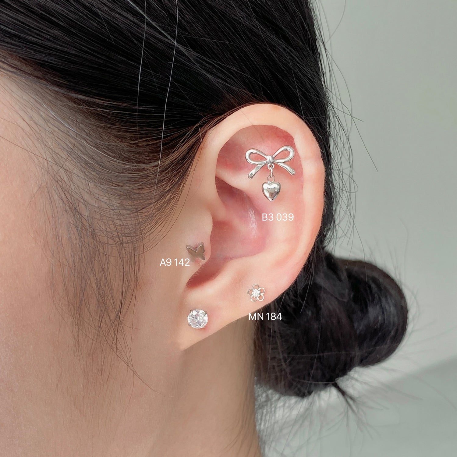 theminis ミニ フラワー 小さめピアス キュービックジルコニアピアス mn 184