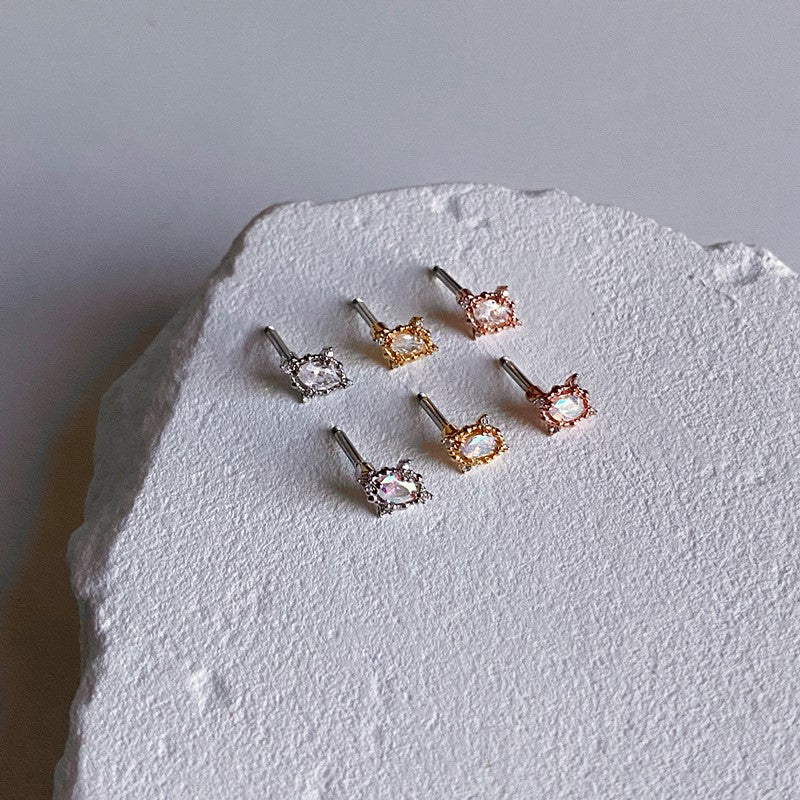 theminis フレーム 真鍮 キュービックジルコニア ピアス 軟骨ピアス a5 067