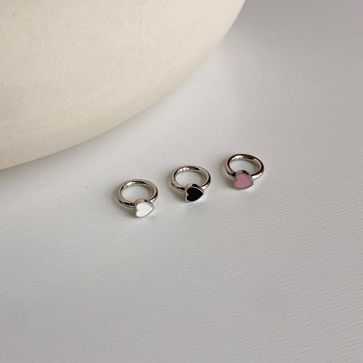 theminis ハート リング ピアス 金属アレルギー対応ピアス b3 132