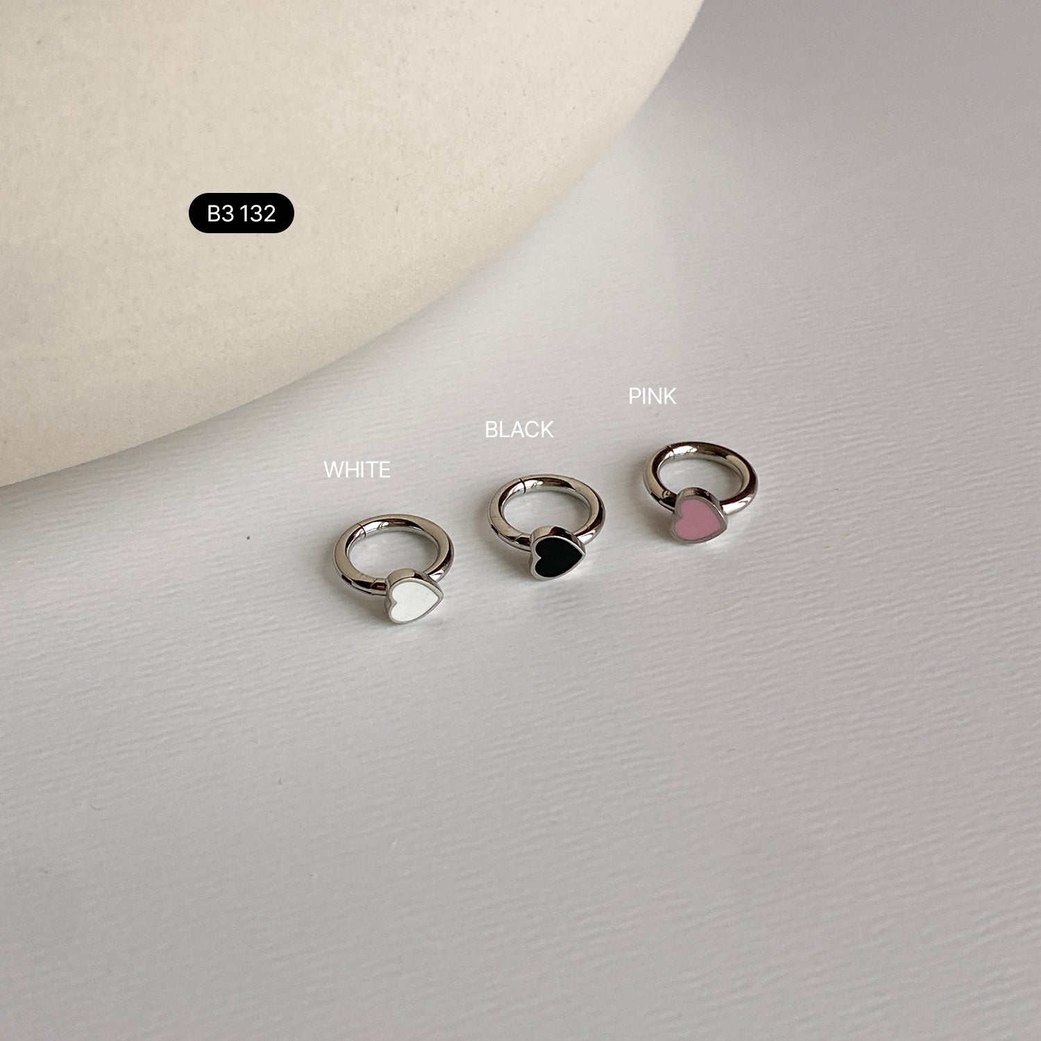 theminis ハート リング ピアス 金属アレルギー対応ピアス b3 132