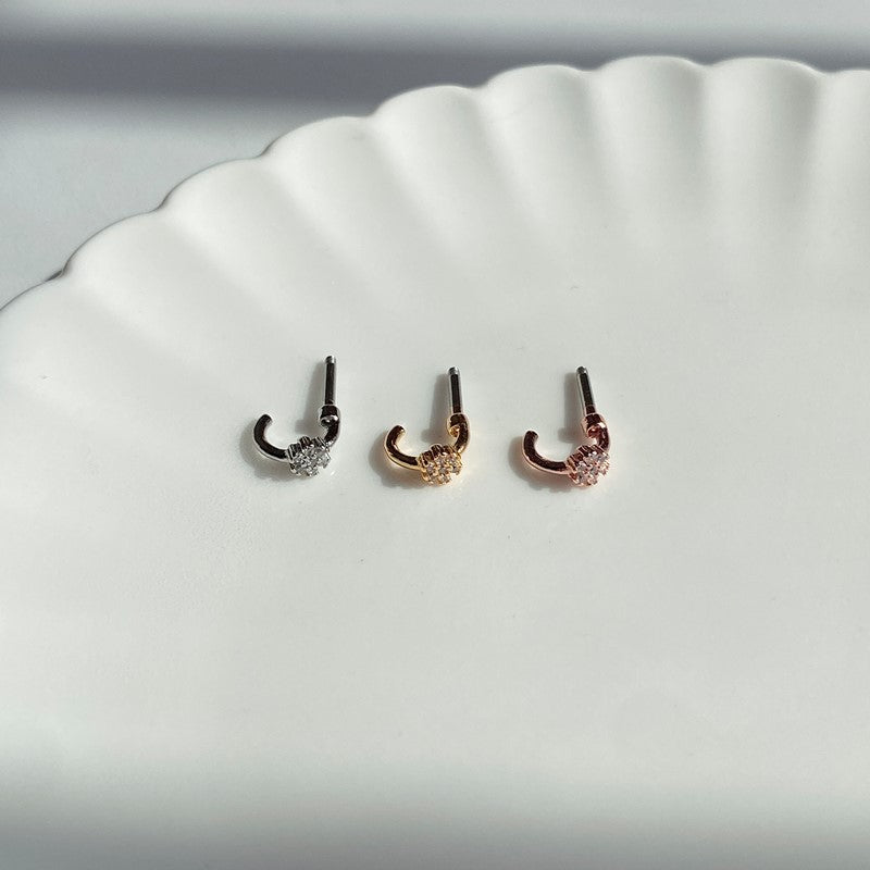 theminis フック 真鍮 キュービックジルコニア ピアス 軟骨ピアス mj 029