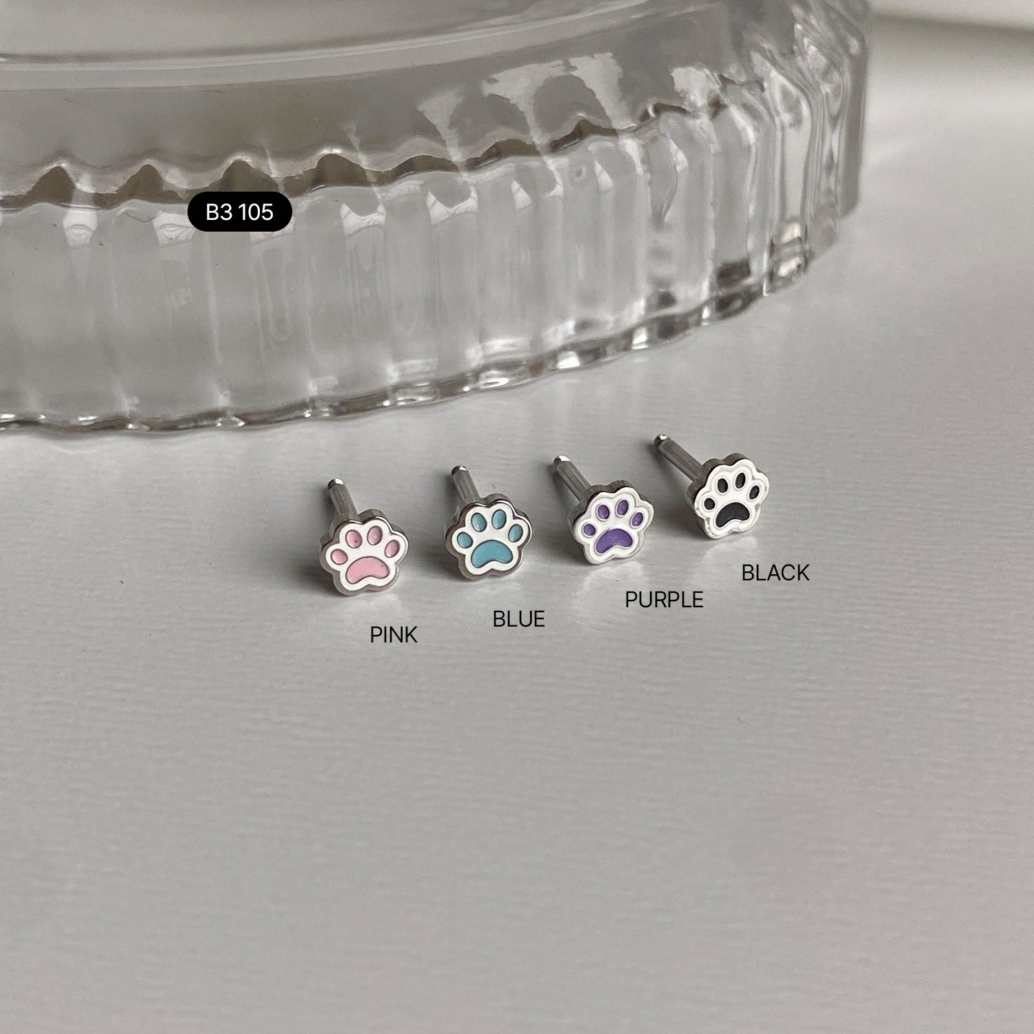 theminis ミニ 肉球 サージカルステンレスピアス 小さめピアス b3 105