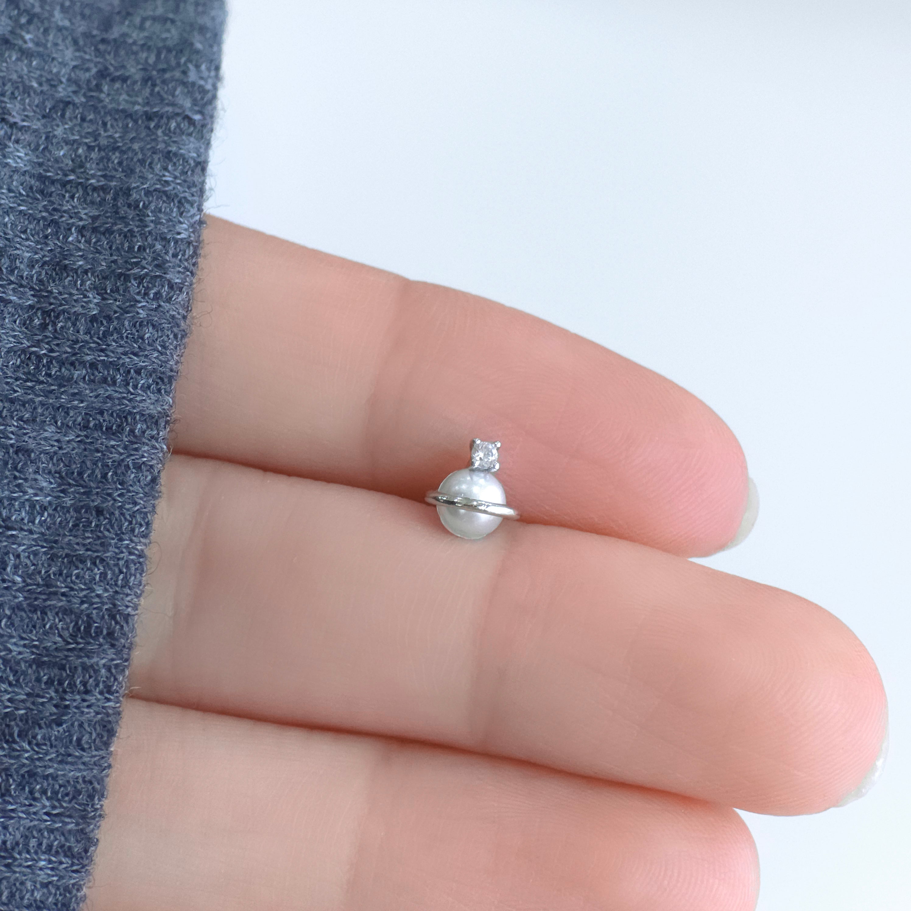 theminisドロップ蝶真鍮キュービックジルコニアイヤリング軟骨イヤリング A8 279