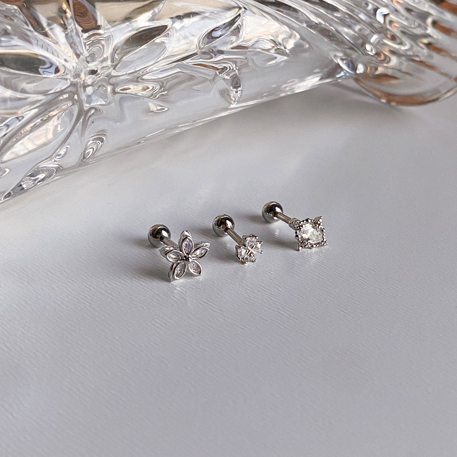 theminis  039 ピアス 3個セット キュービックジルコニアピアス