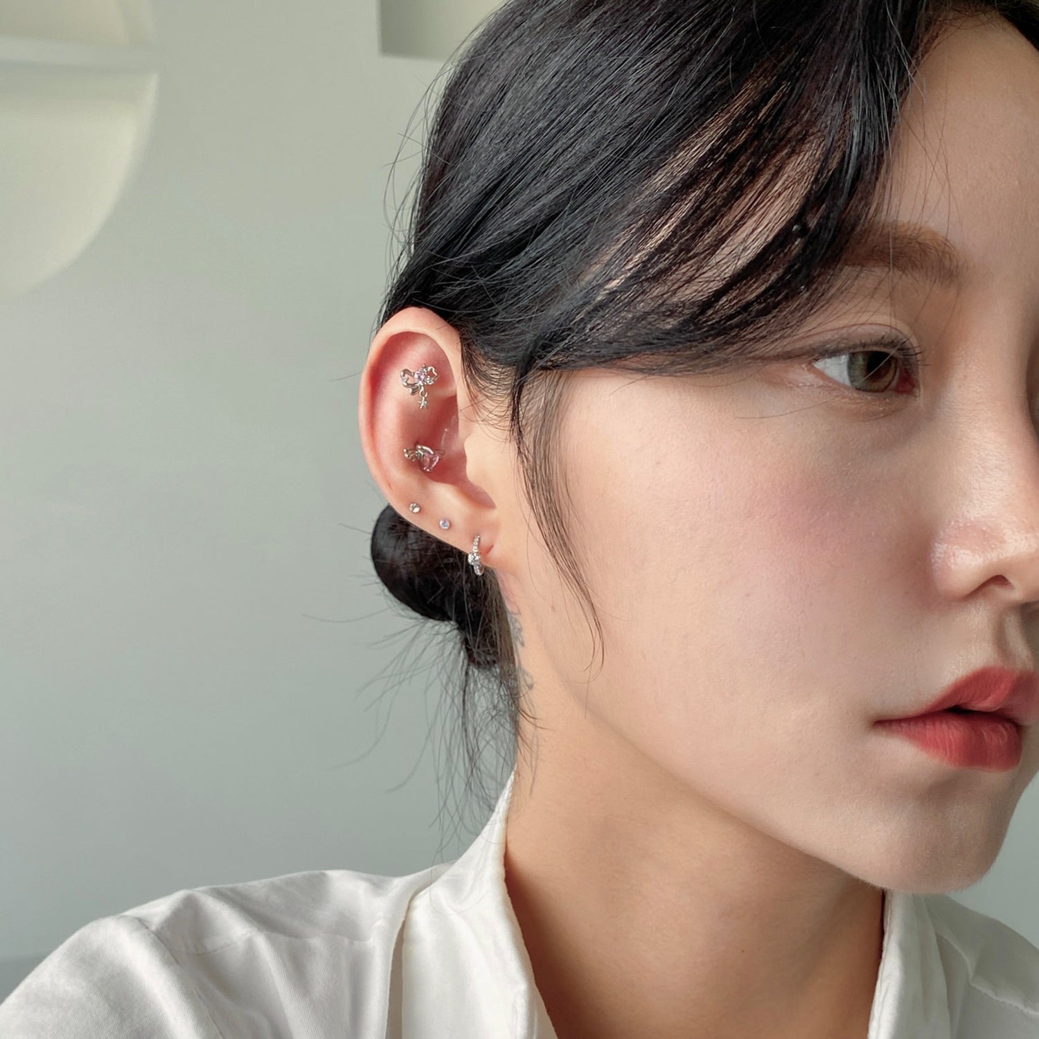 theminis  045 ピアス 3個セット k金属アレルギー対応 キュービックジルコニアピアス