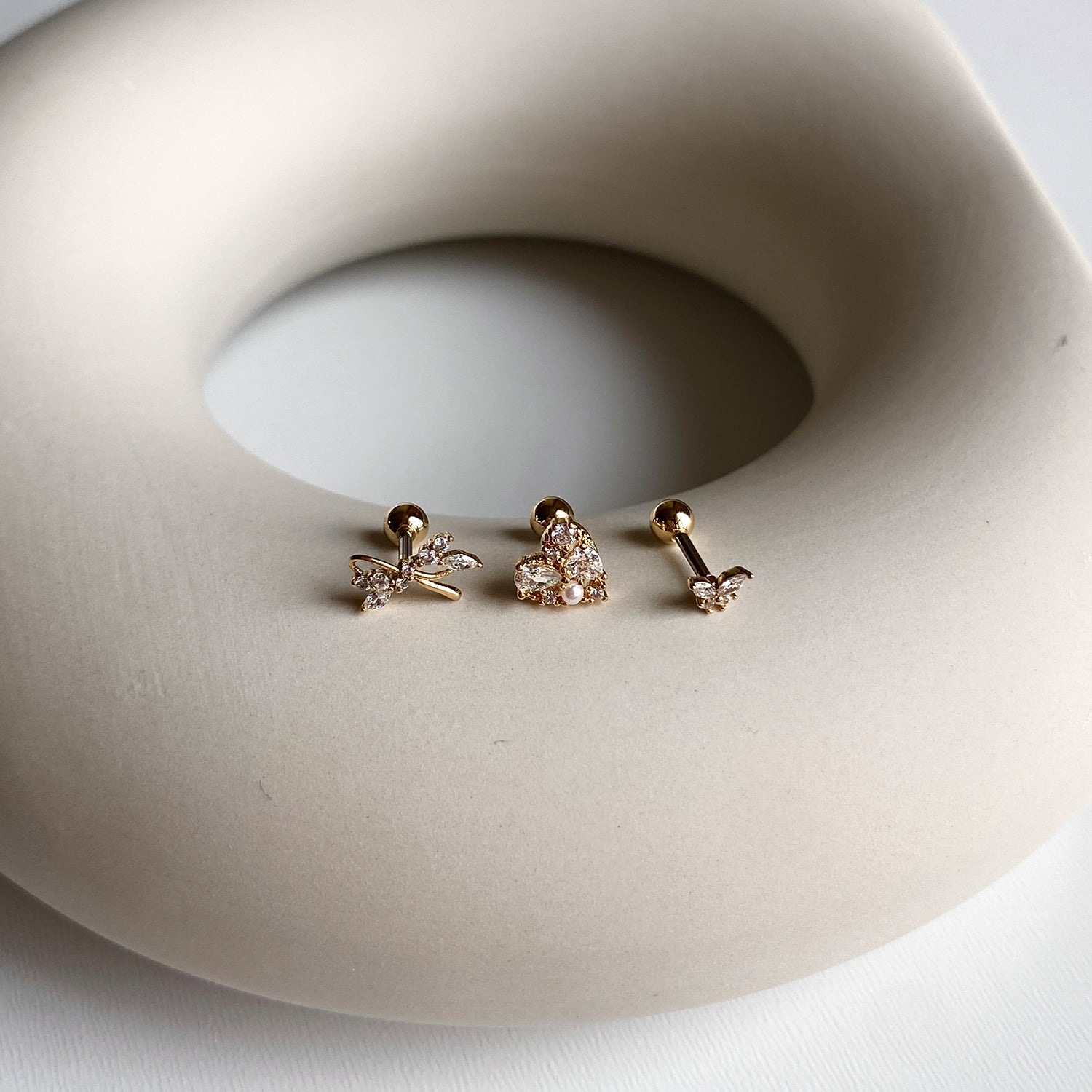 theminis  048 ピアス 3個セット キュービックジルコニアピアス ミニピアス