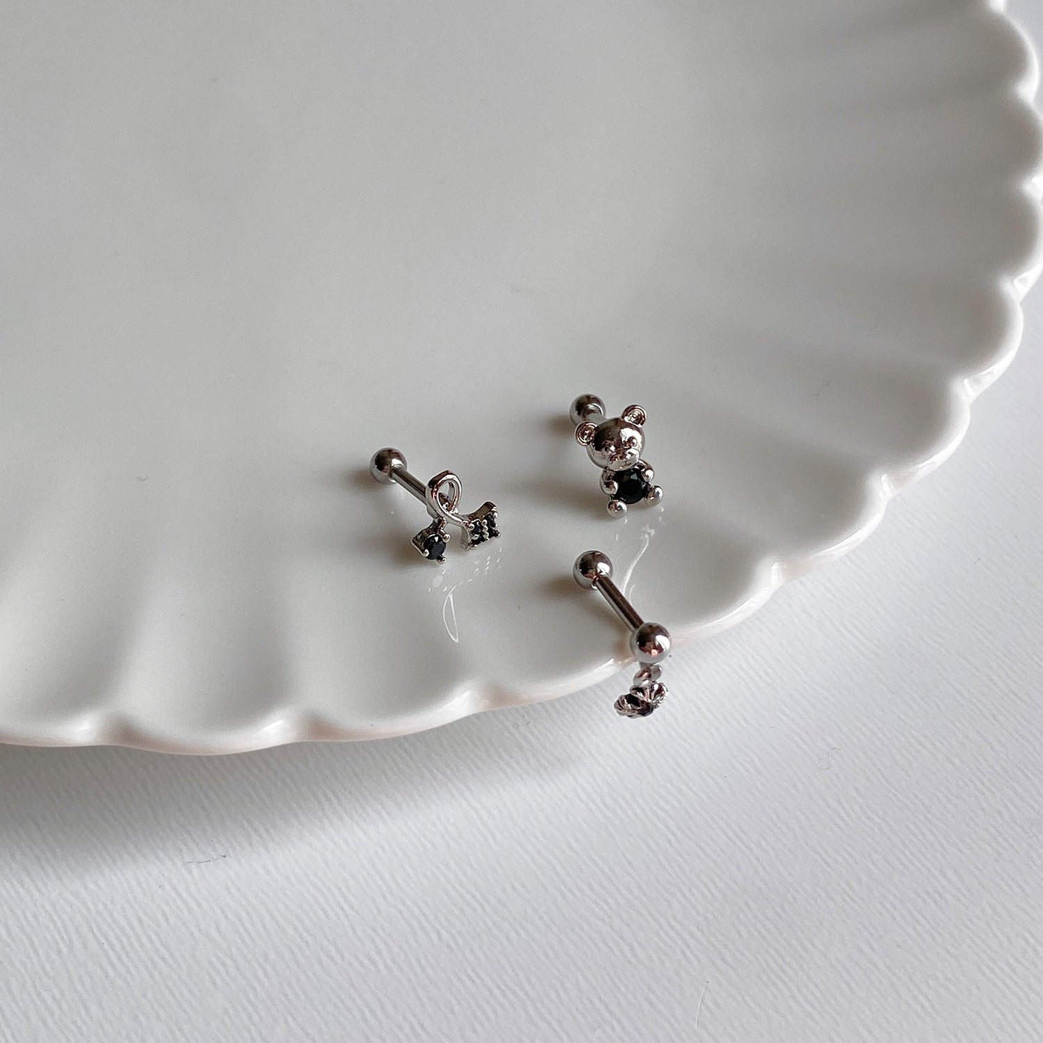 theminis  055 ピアス 3個セット キュービック