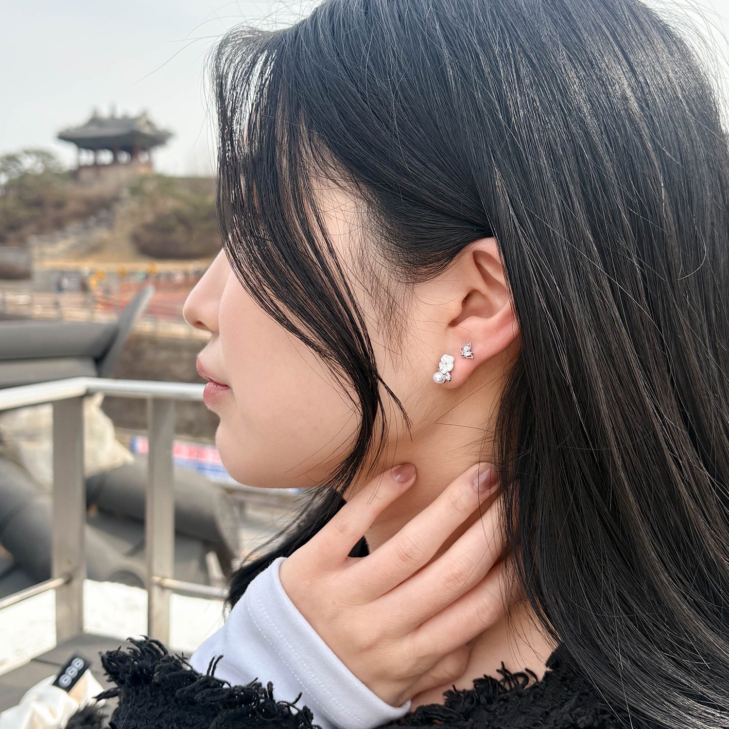 Spring-01 キュービックシルバーデイリーピアス6個セット