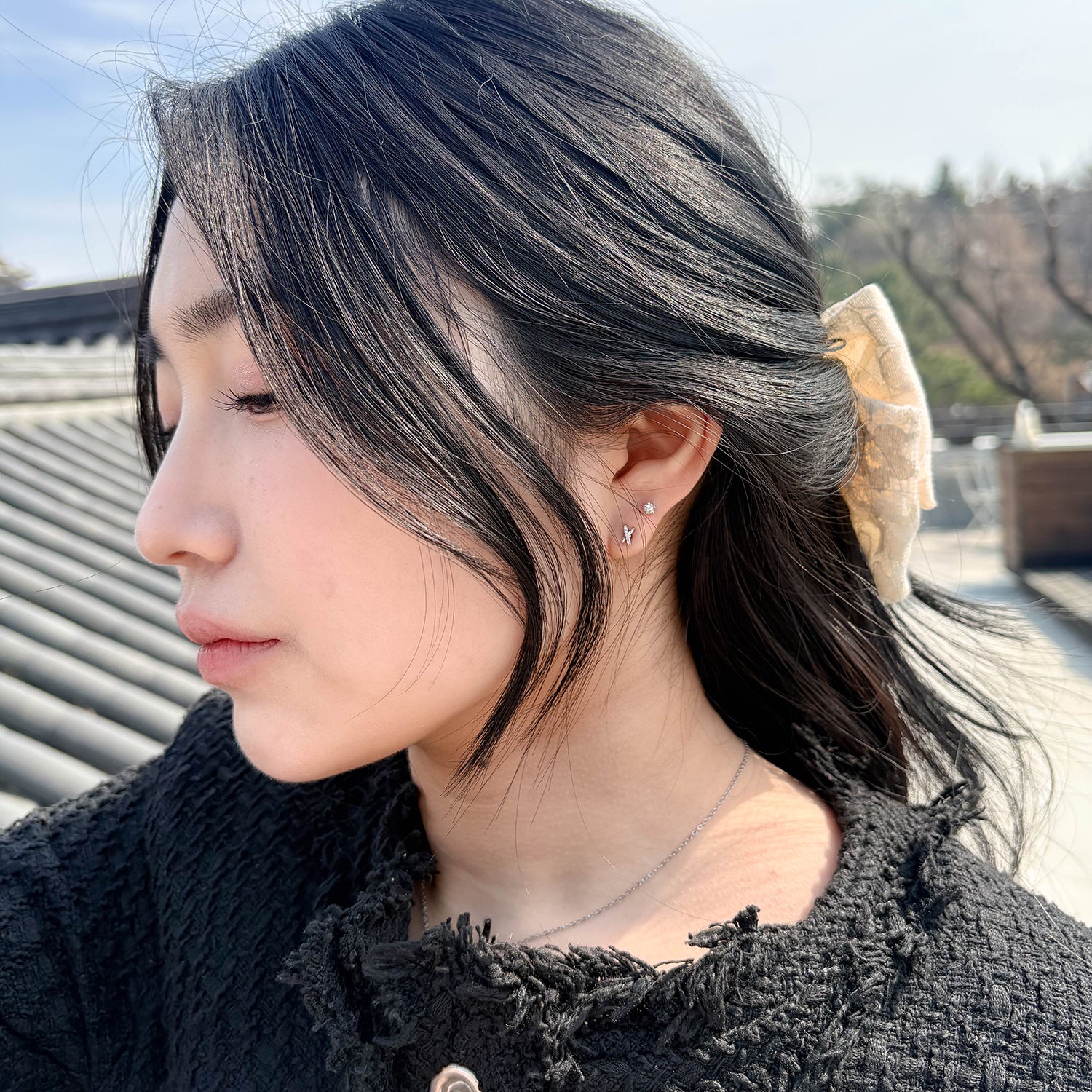 Spring-03 キュービックホワイトデイリーピアス6個セット