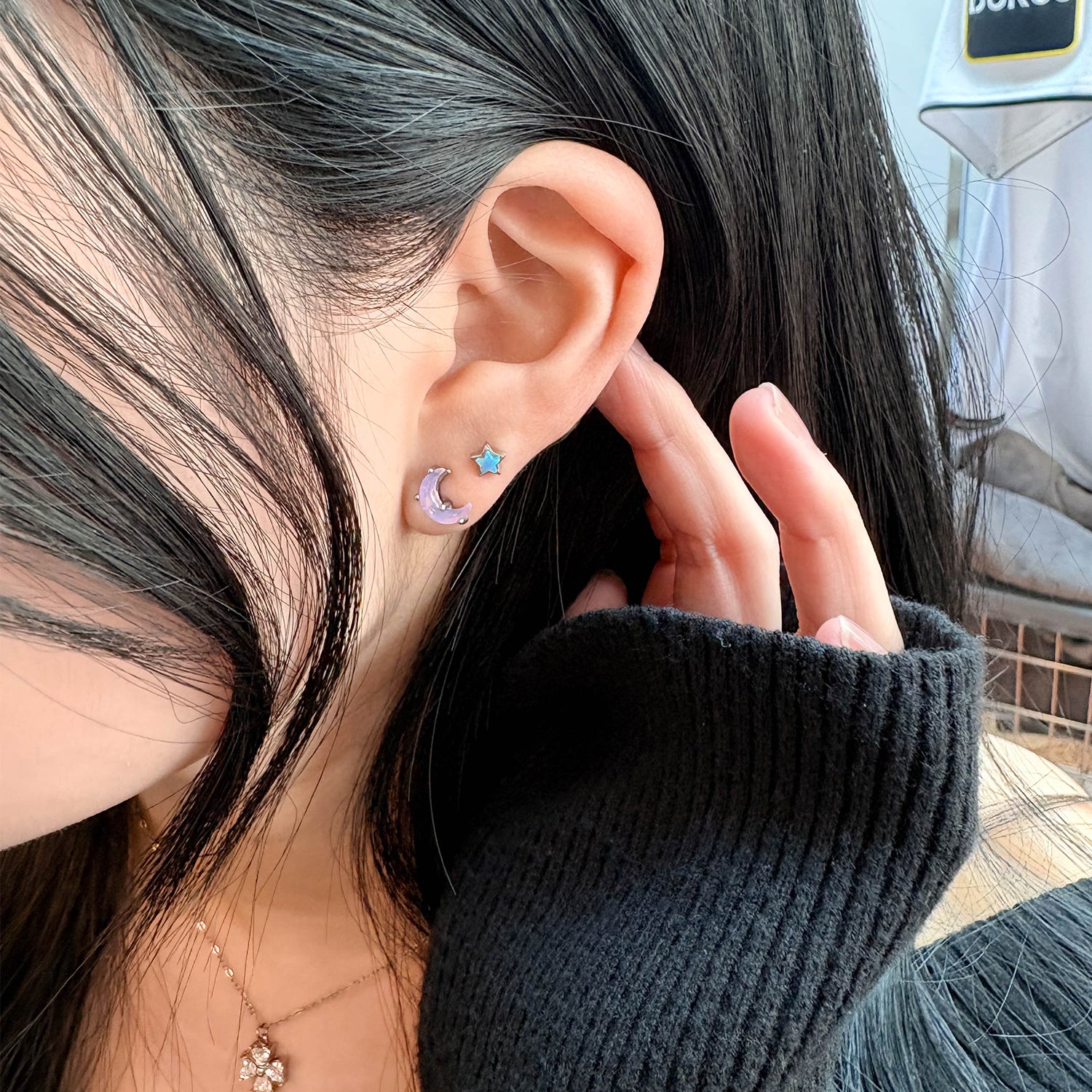 theminis スプリング 04 ピアス 7個セット パープルカラー