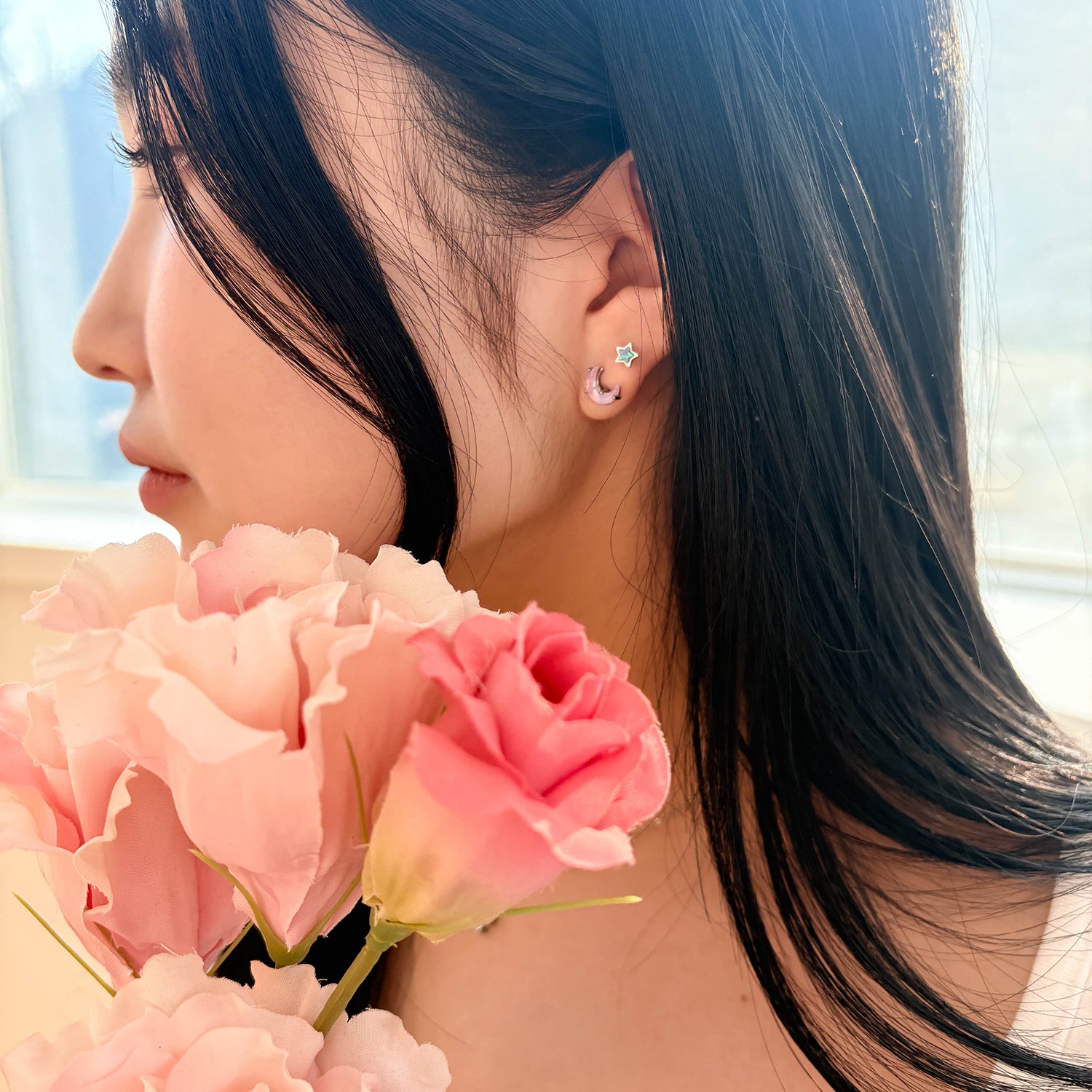 Spring-04 キュービックパープルデイリーピアス7個セット
