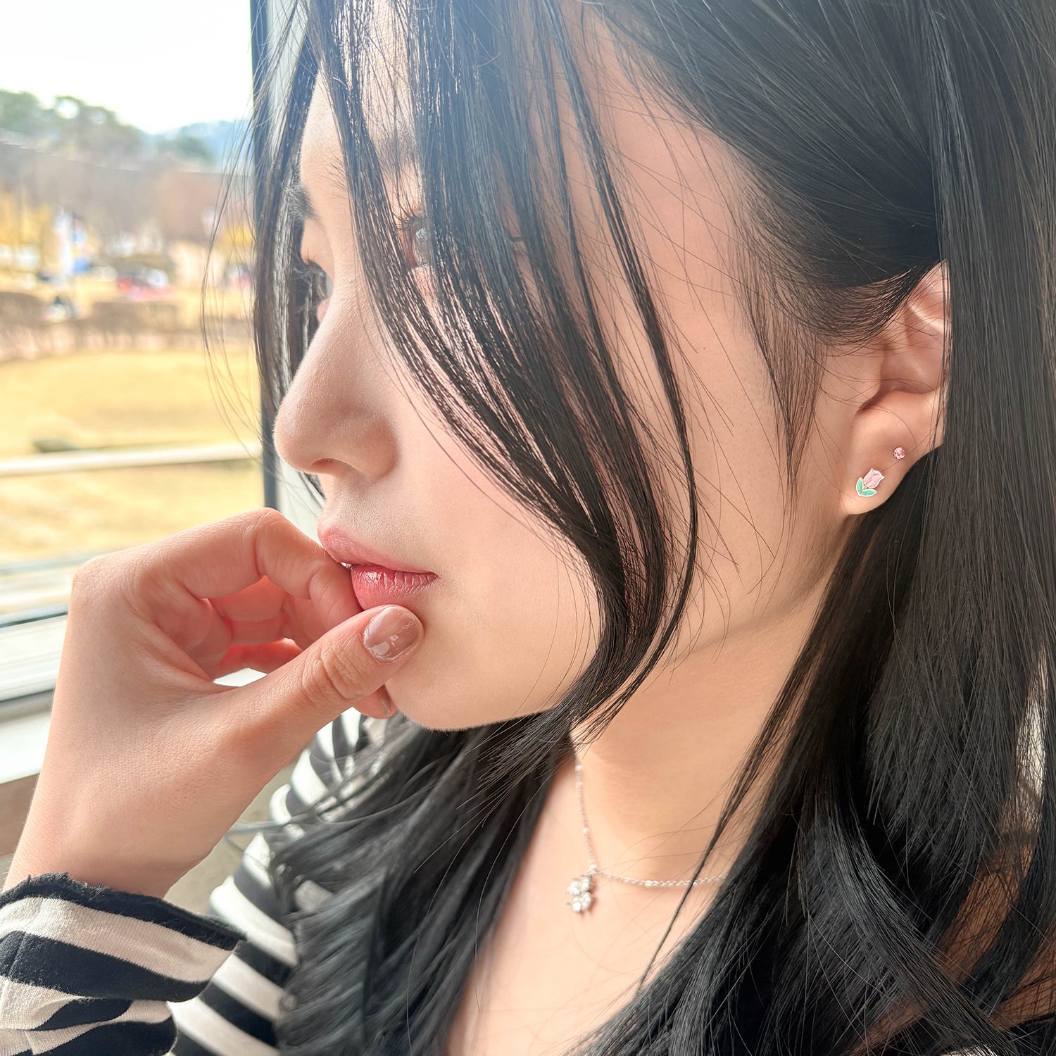 theminis スプリング 07 ピアス 6個セットパープルピンクカラー