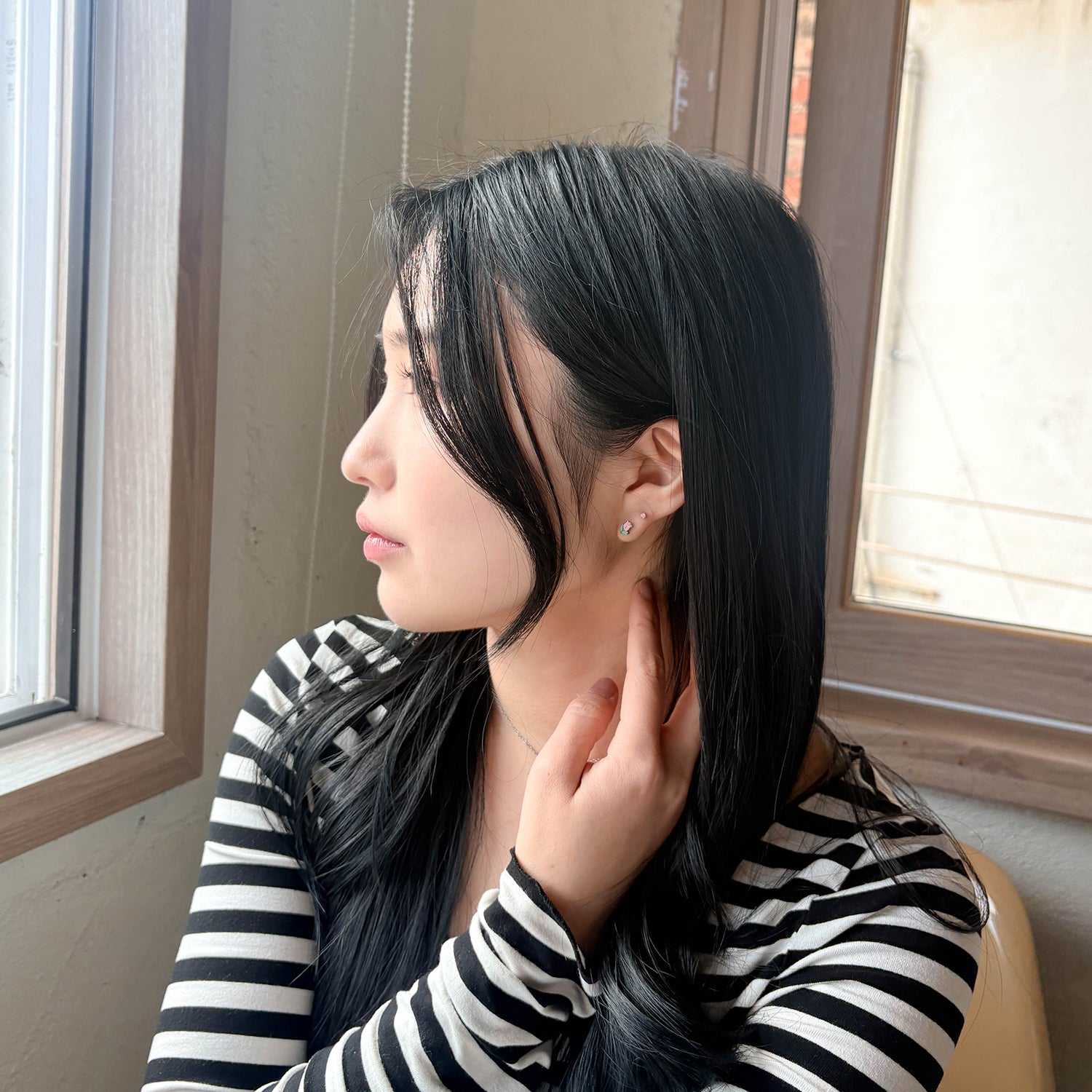 theminis スプリング 07 ピアス 6個セットパープルピンクカラー